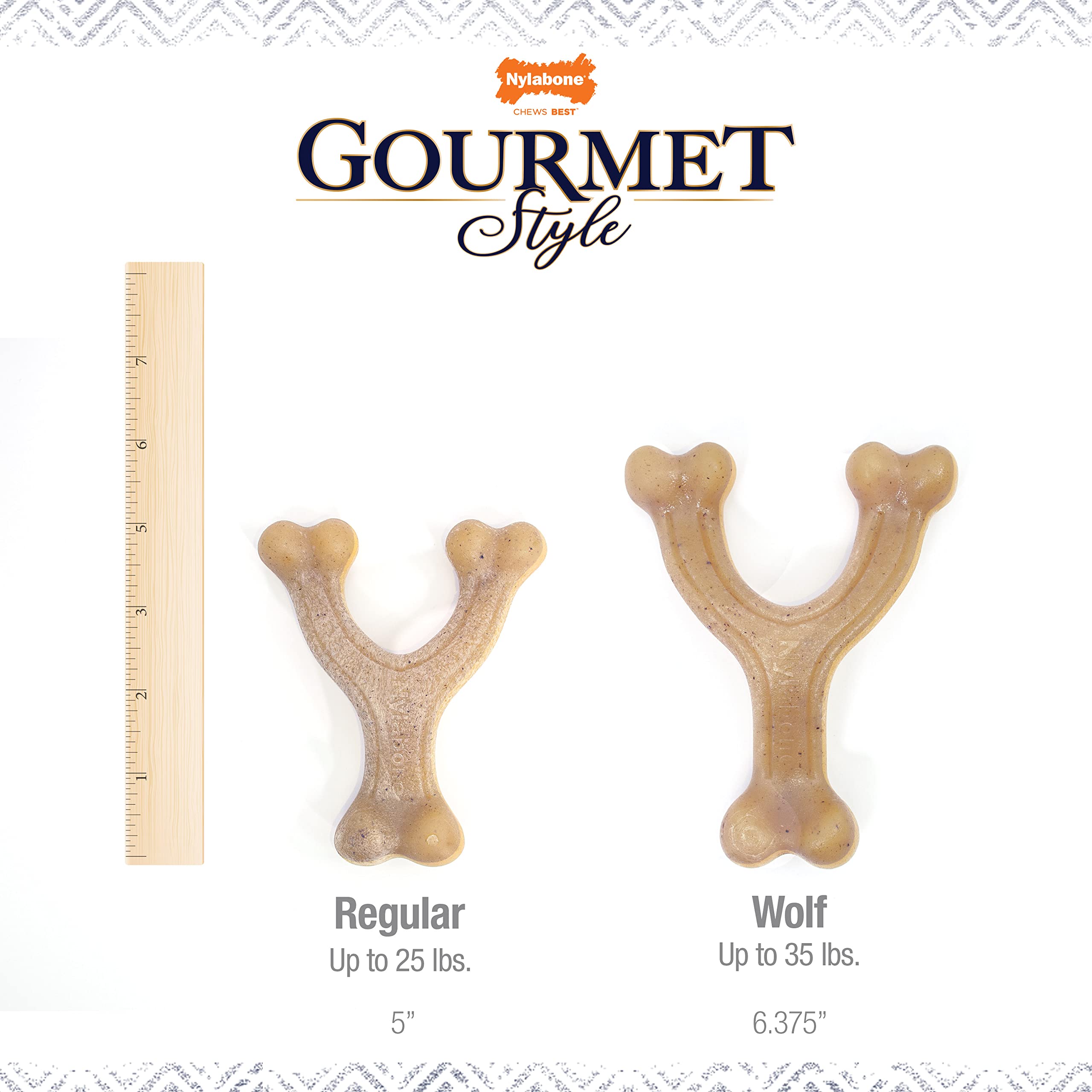 Nylabone Gourmet Style Wishbone Strong Chew Toy For Dogs, Chicken Flavor, Large - Up To 50 Lbs, 1 Count