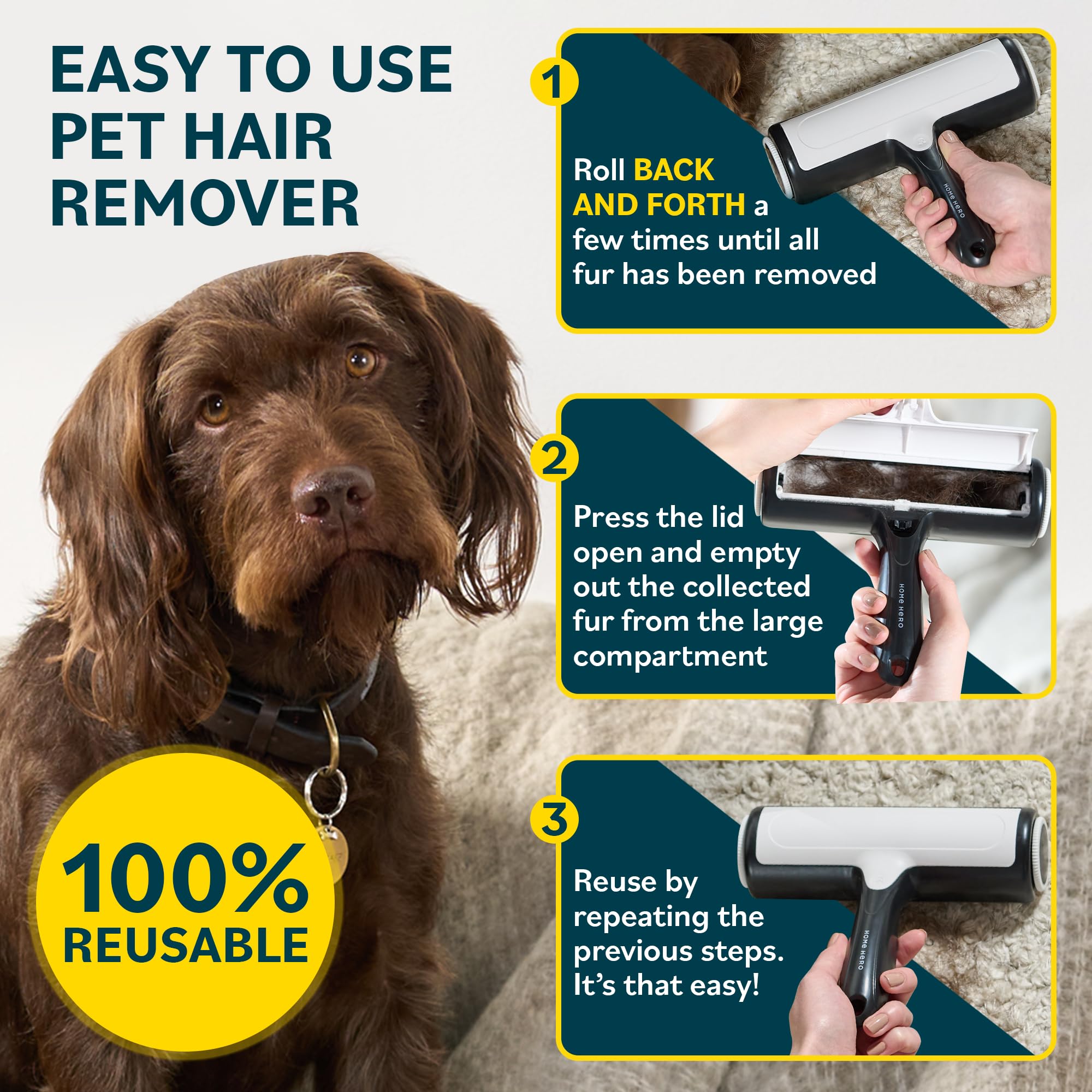 Pet Hair Remover For Couch - Reusable Lint Roller - Essential Pet Supplies Dog Products Pet Products, Dog Hair Remover For Couch