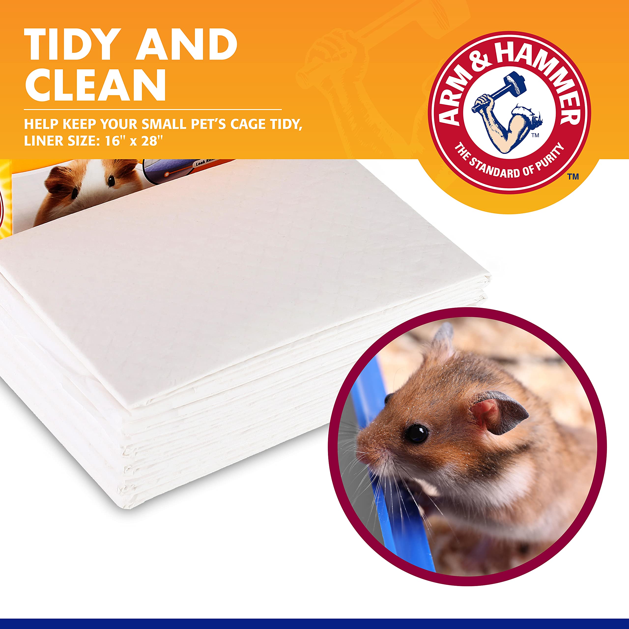 Arm & Hammer For Pets Super Absorbent Cage Liners For Guinea Pigs, Hamsters, Rabbits & All Small Animals | Best Cage Liners For Small Animals, 7 Count Small Animal Pet Products