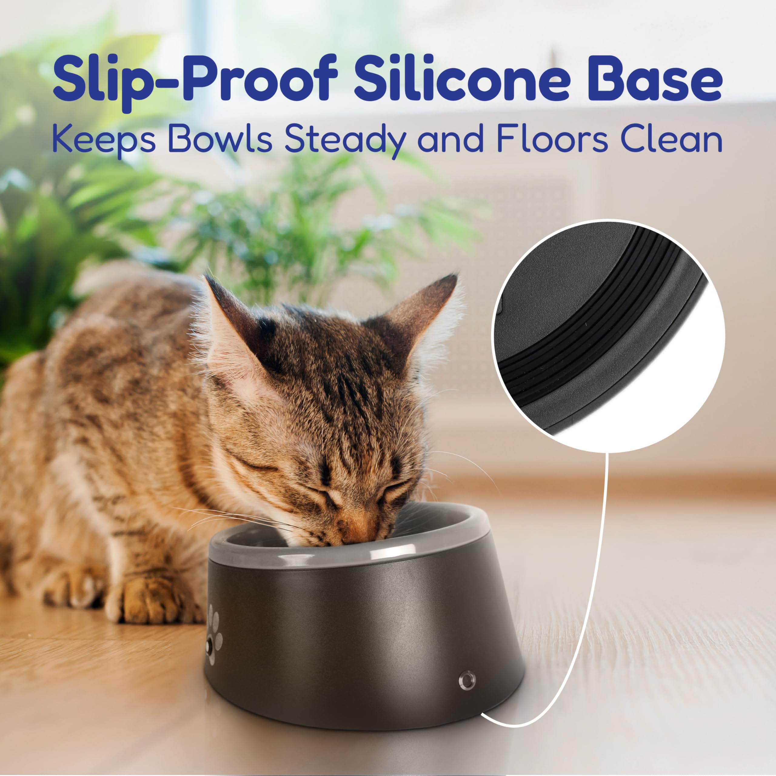 Thirstalert 16 Oz Dog/Cat Water Bowl, Led Lights Blink When Water Level Reaches Near To Empty, Food Grade Abs & Melamine