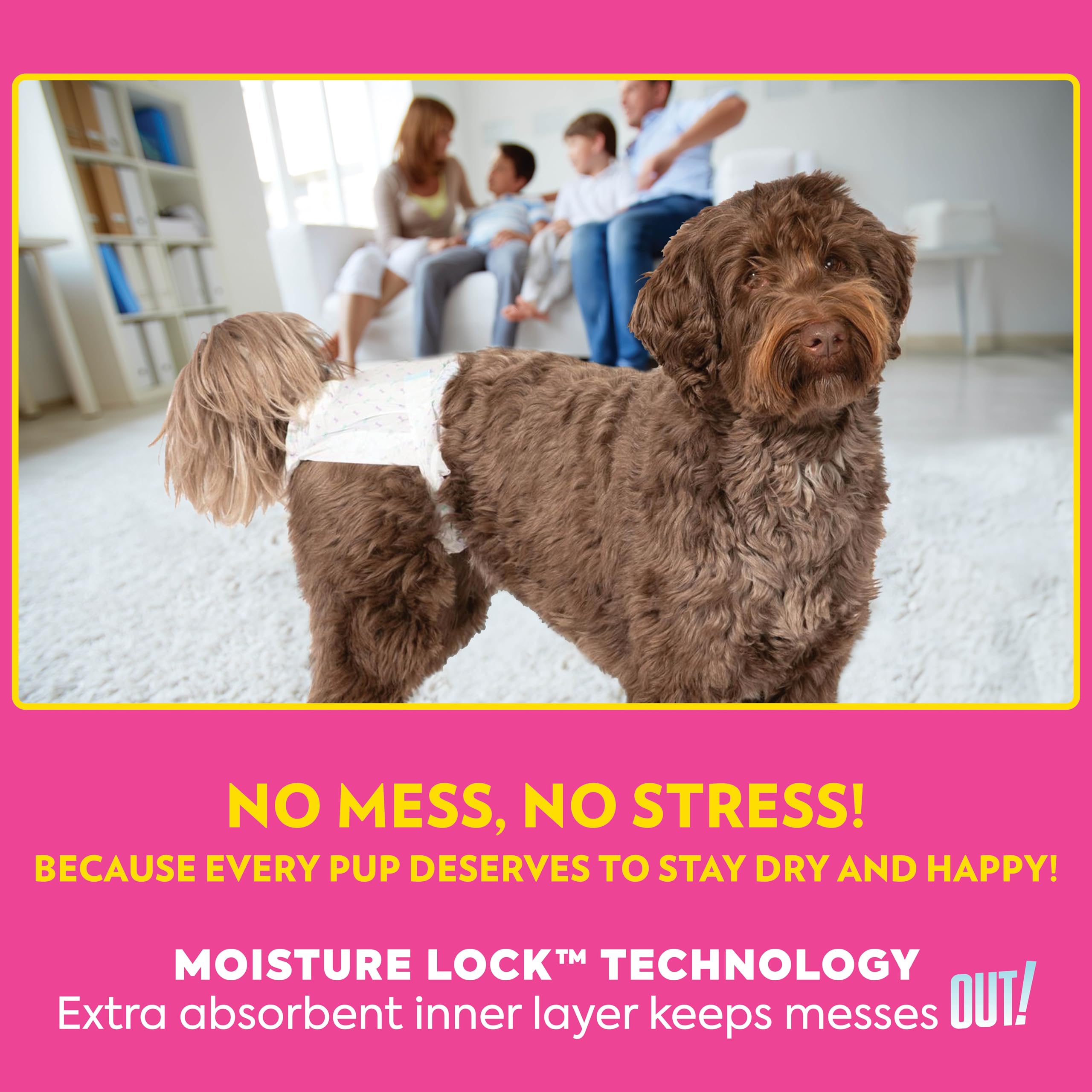 OUT! Petcare Disposable Dog Diapers, Female Dog Diapers, Incontinence Protection for Dogs, Heat Cycle Protection, Puppy Training