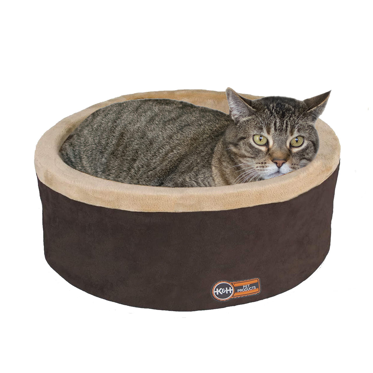 K&H Pet Products Thermo-Kitty Bed Heated Cat Bed For Indoor Cats , Electric Warming Bed For Cats And Small Dogs, Washable Therma