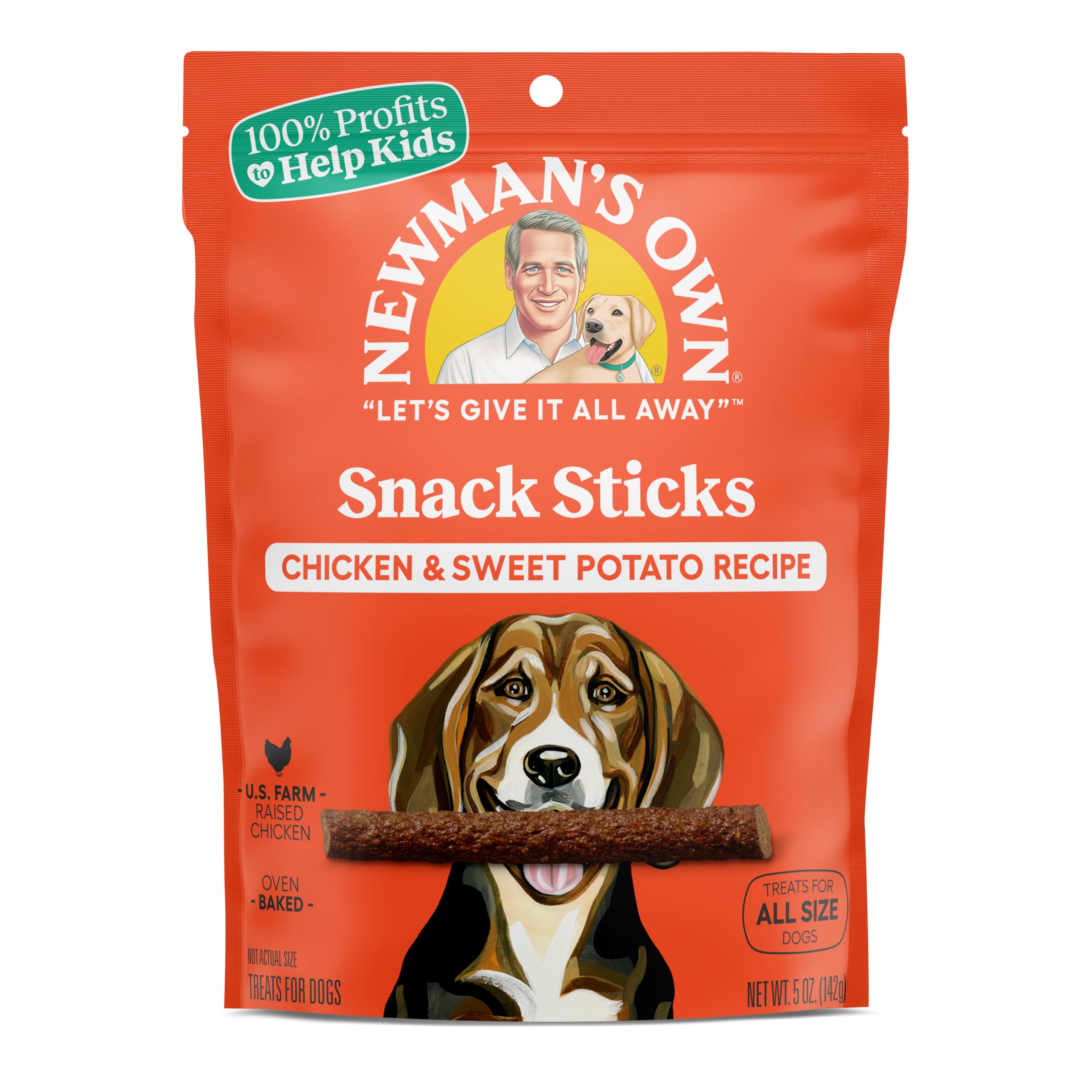 Newmans Own Snack Sticks for Dogs, 5-oz. (Pack of 8), Chicken & Sweet Potato