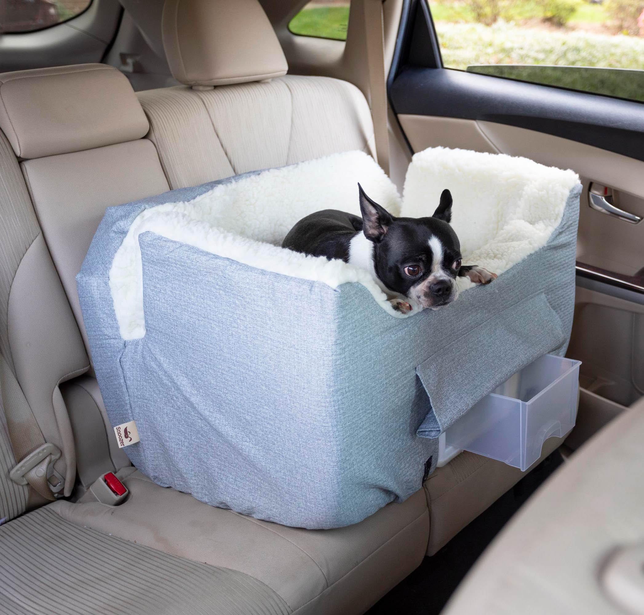 Snoozer Dog Car Seat with Storage Tray: Lookout II Dog Booster Car Seat Medium Sized Dog, Size: Large, Fabric: Stone Diamond, Pe