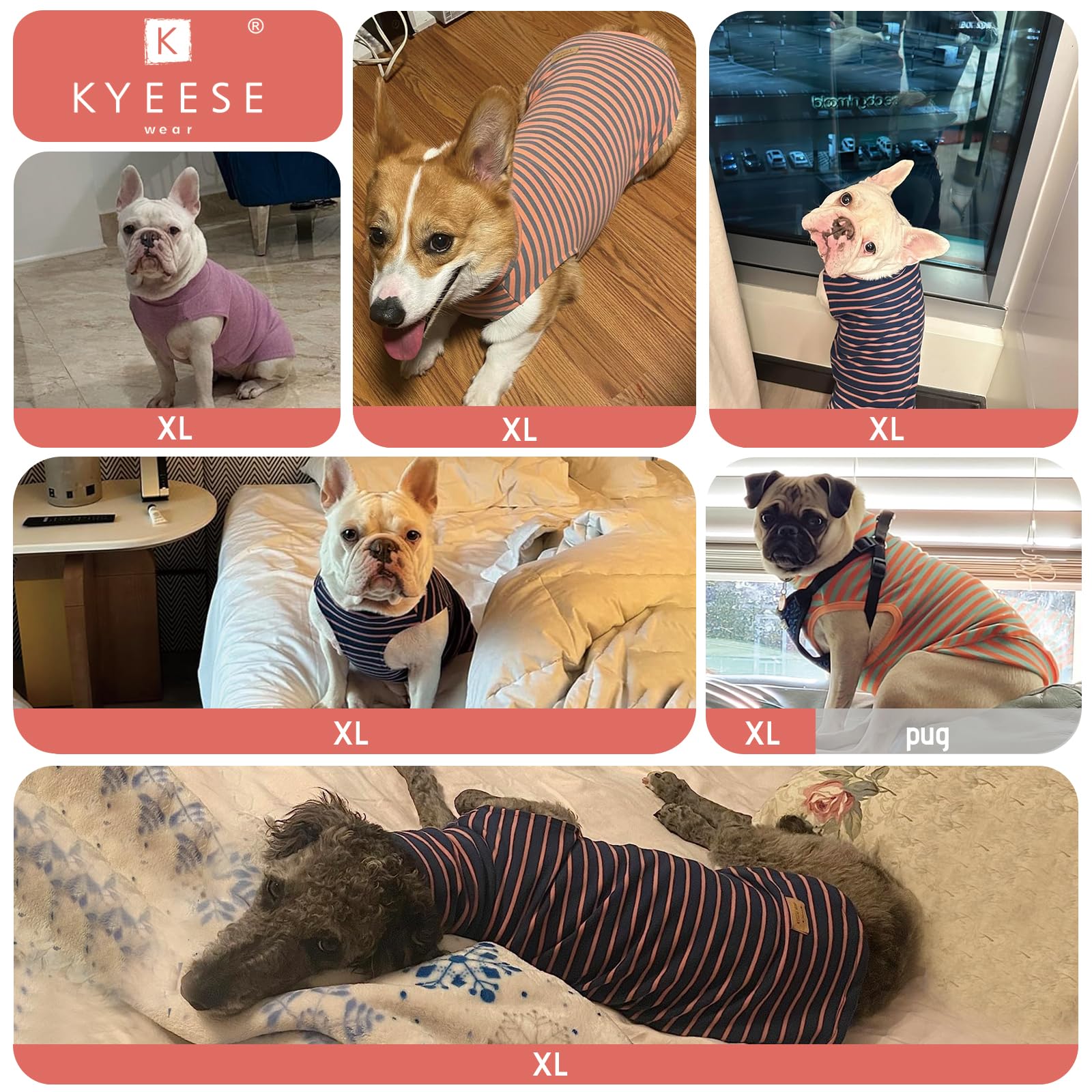 Kyeese 2Pack Dog Coat Turtleneck Stretchy Dog Sweater Super Soft Dog Cold Weather Coat For Small Dogs In Sleeveless Design, Yellow,Xl