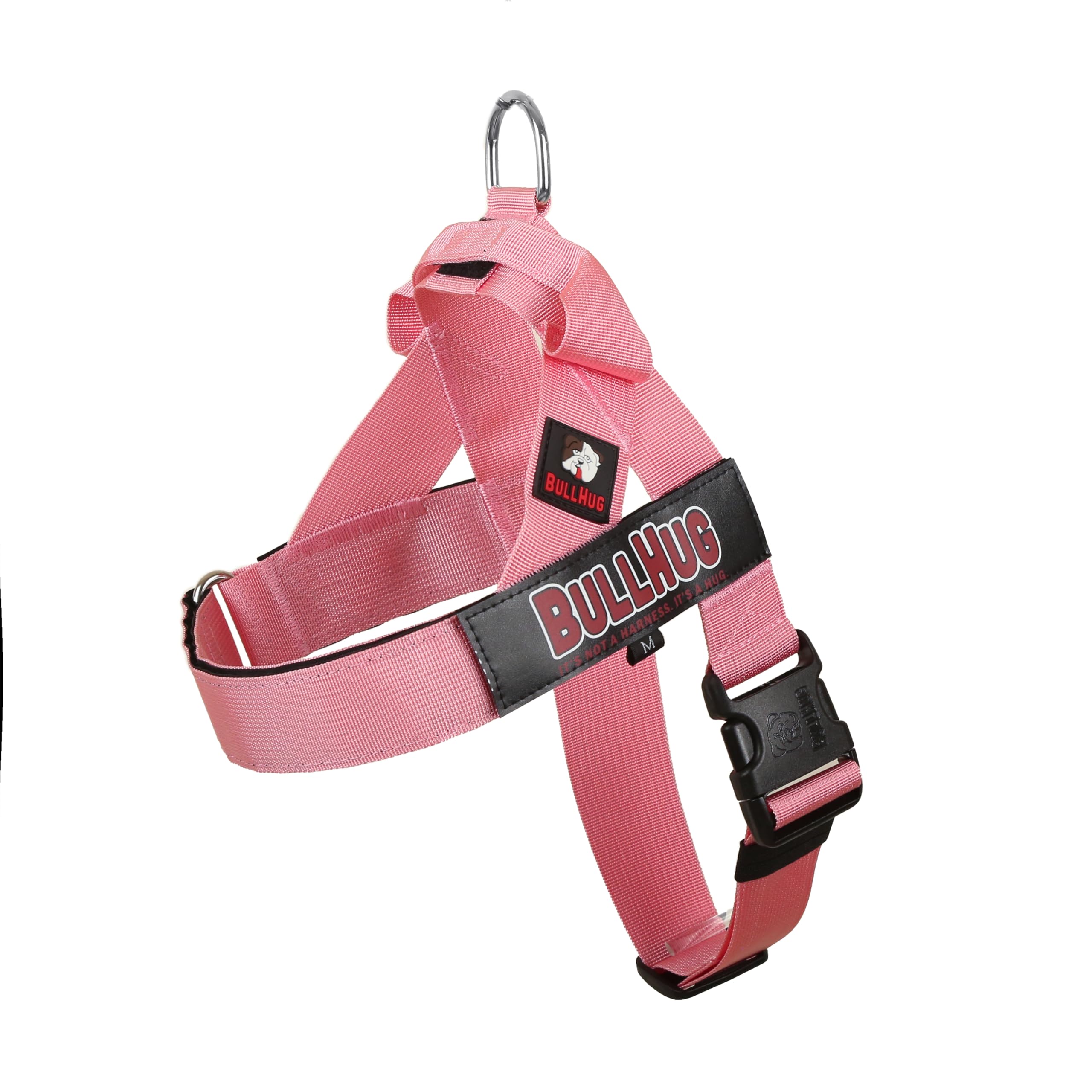 BULLHUG Harness for Large-Chested Dogs - No-Pull, No-Choke Fit for Bulldogs, Pugs & More (Baby Pink, XL - (Neck: 21 - 26 Chest: 