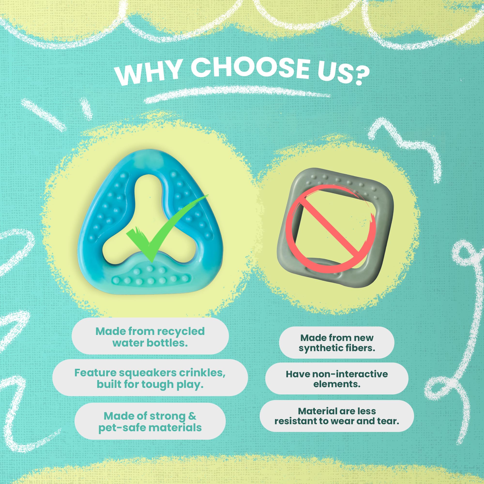 Snugarooz Go Stuff Yourself Triangle Toy - Eco-Conscious , Treat-Dispensing TPR Design - Durable, Interactive Fun for Chewing, T