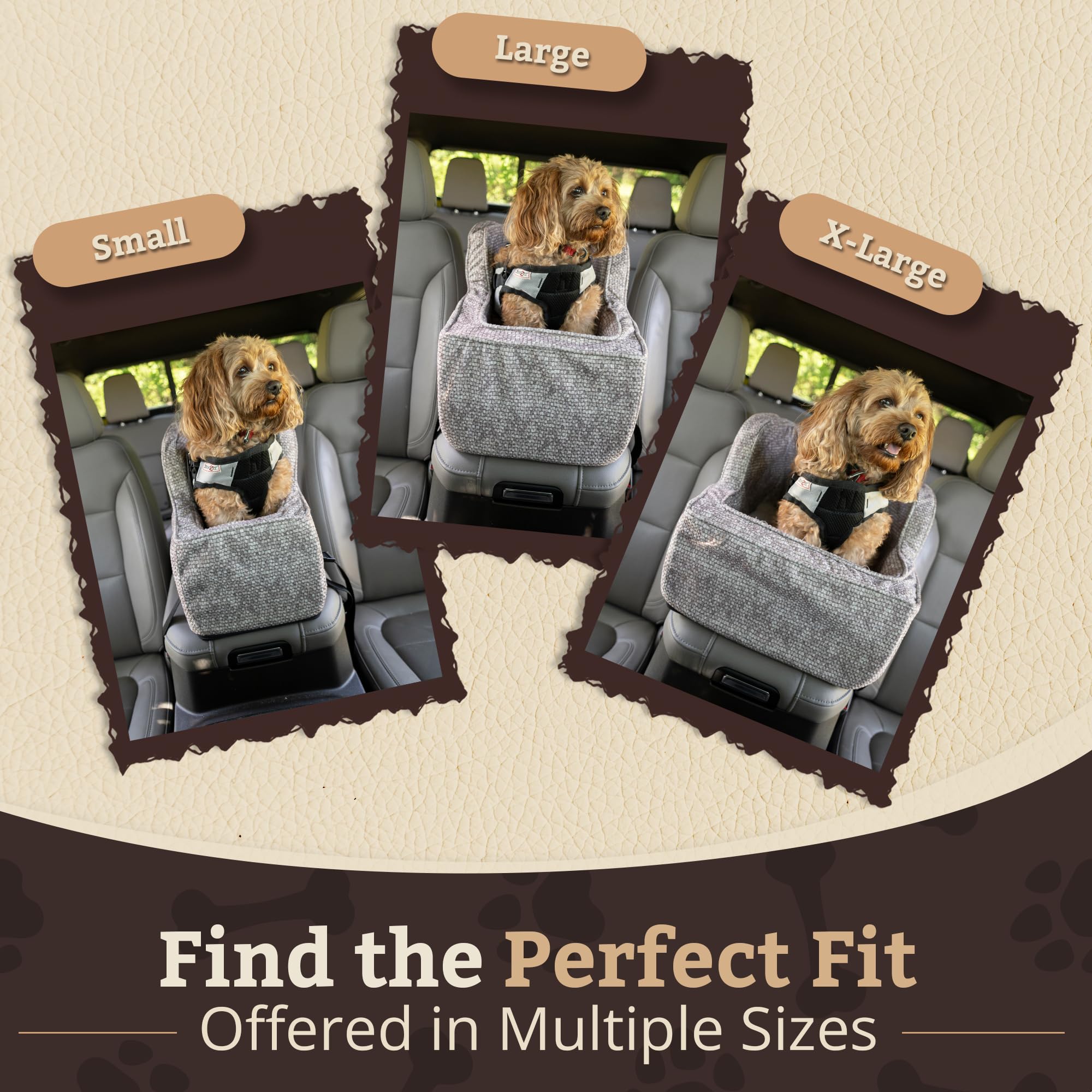 Snoozer High-Back Center Console Dog Car Seat - Middle Console Dog Bed for Small to Medium Sized Pets, Booster Seat for Dogs up