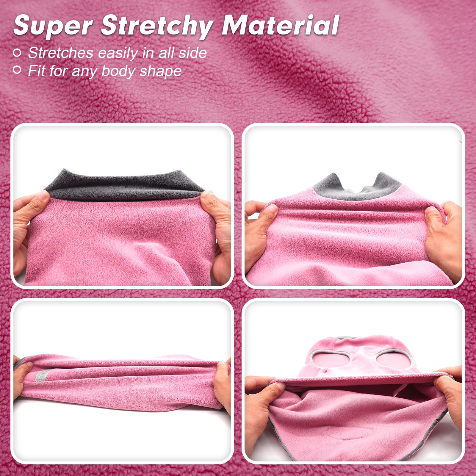 Cyeollo 2 Pack Dog Sweaters For Small Dogs Lightweight Stretchy Fleece Vest Pullover Dog Sweatshirt With Reflective Stripe Pet Dog Clothes Coats Size L Pink & Grey