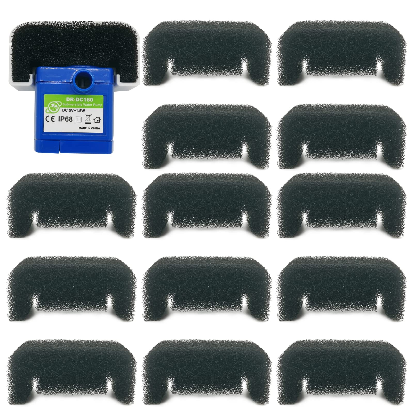 12 Pack Cat Water Fountain Sponge Filters, Replacement Foam Filters For 67Oz/2L Pet Fountain 81Oz/2.4L Stainless Steel Dog Drink