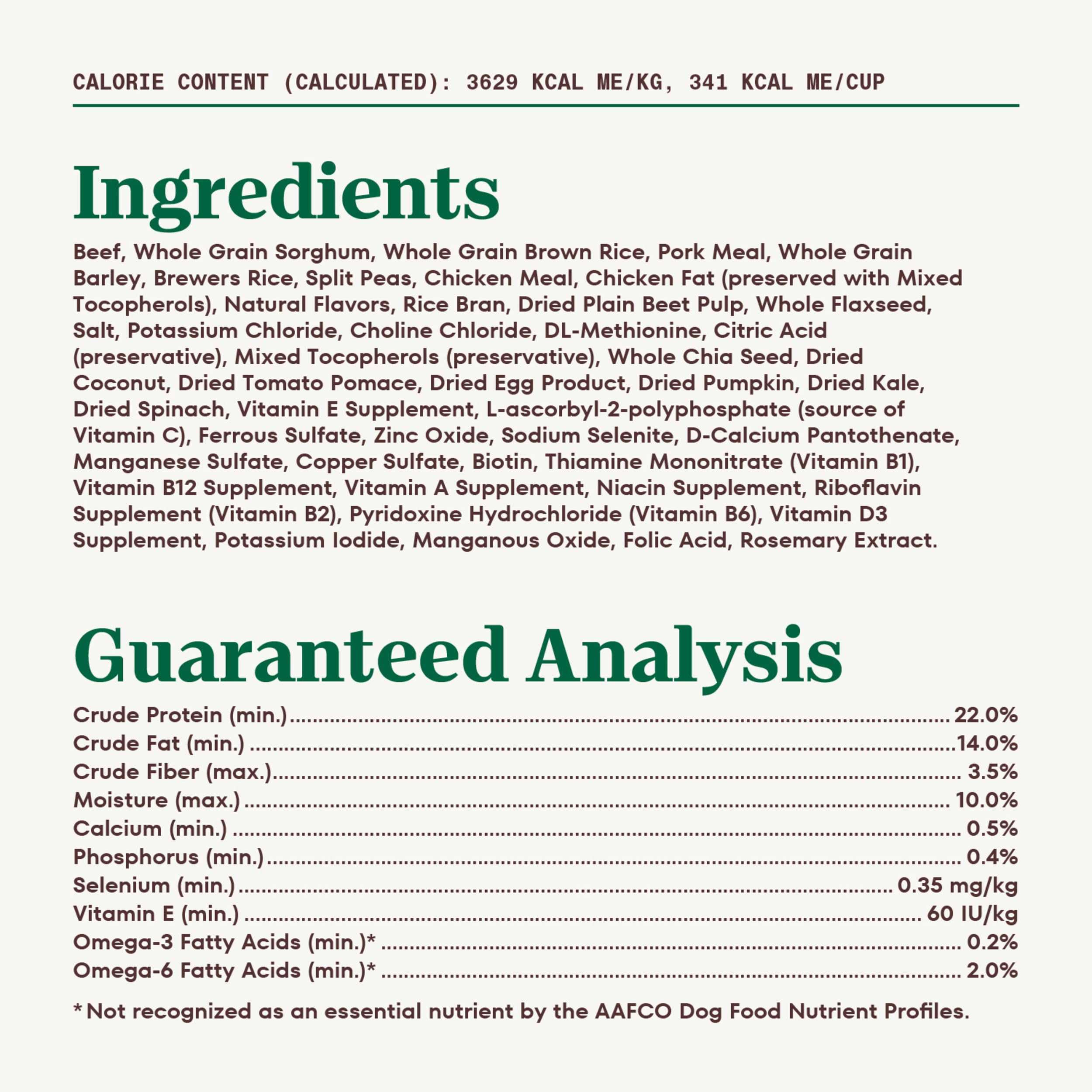 Nutro Core Dry Dog Natural Choice Adult Dry Dog Food, Beef & Brown Rice Recipe Dog Kibble, 12 lb. Bag