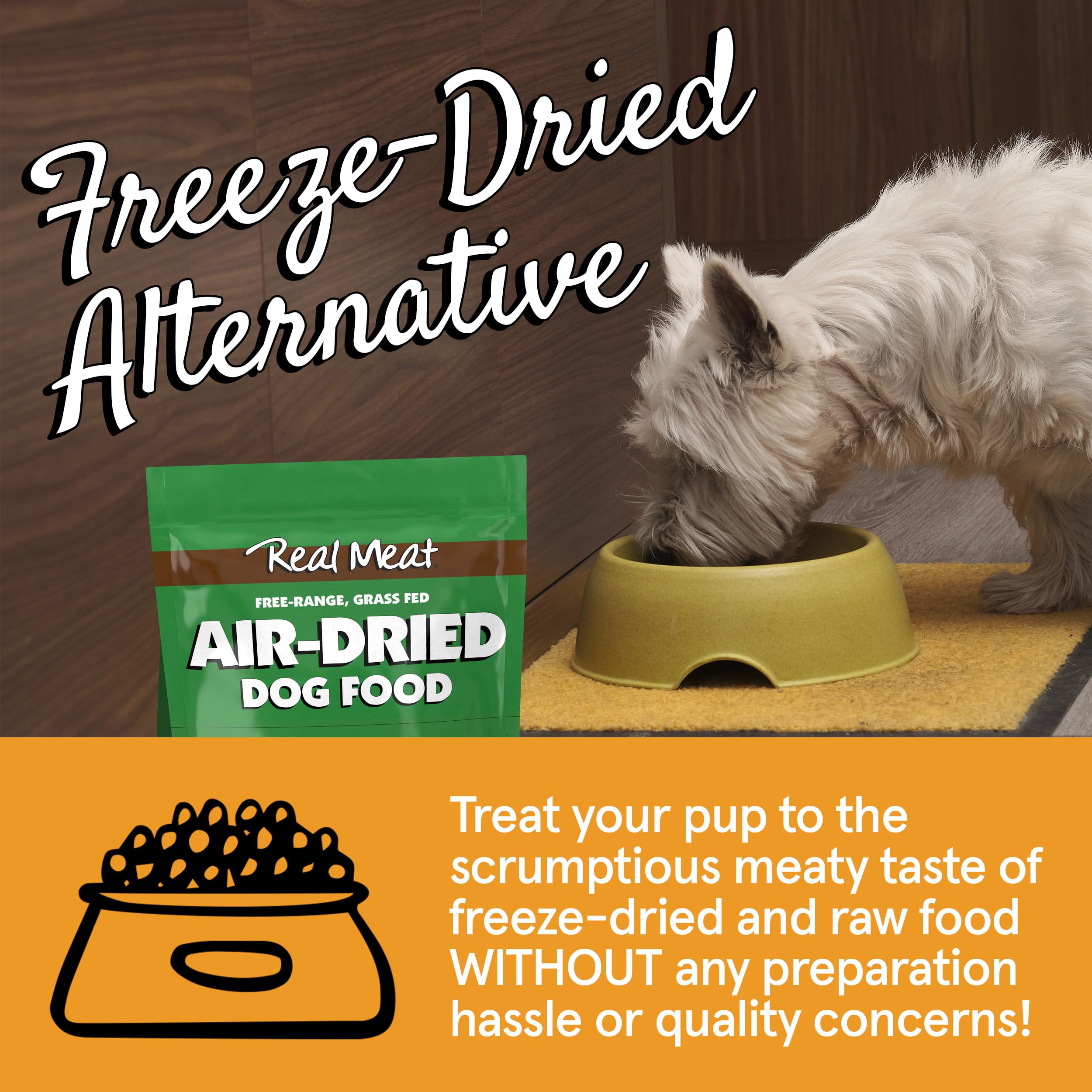 TRMC Real Meat Air Dried Dog Food w/Real Beef - Four 2lb Bag of USA-Crafted Grain-Free Real Meat Dog Food Sourced from Hormone-F