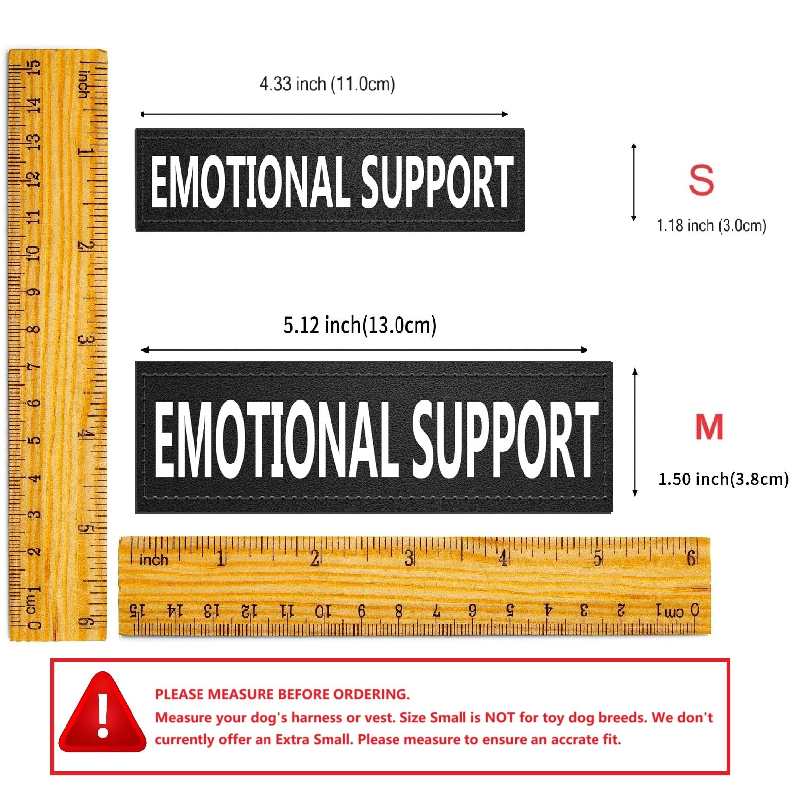 Mydeeryoo Emotional Support Dog Patches 2 Pcs, Esa Id Tag Easily Attach To Dog Collar, Harness (Xsmall)