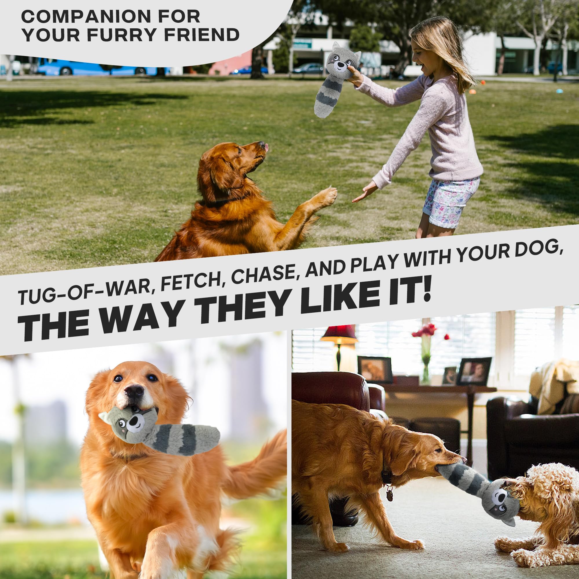 Fida Squeaky Dog Toys For Aggressive Chewers 3 In 1, Dog Chew Toys With 3 Layers,Interactive Dog Toys For Large Dogs Balls To Ke