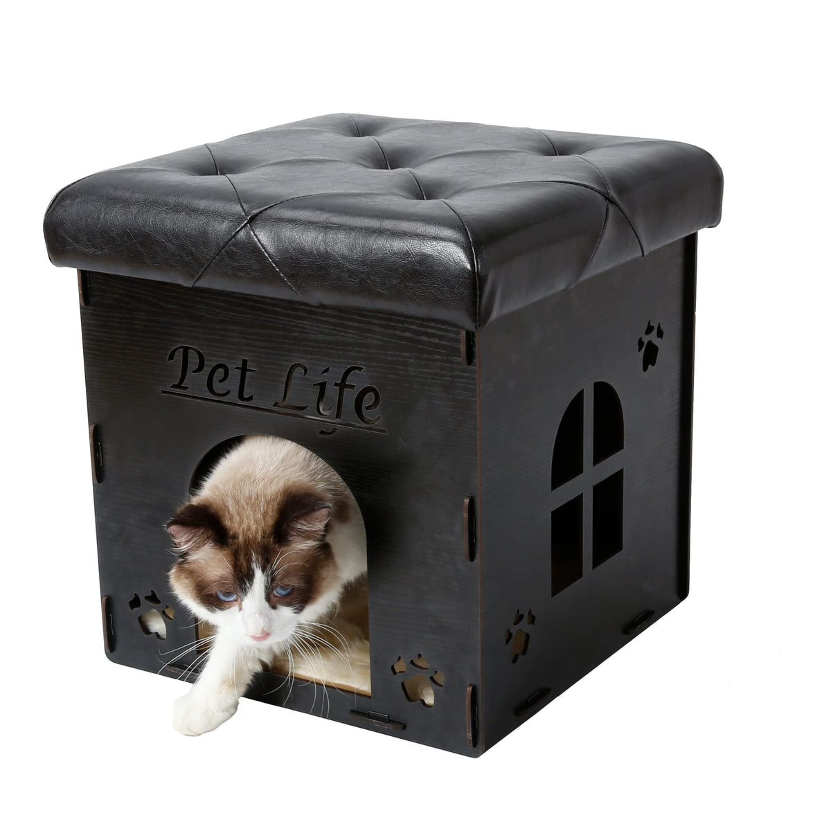 Pet Life Cat House Furniture Bench, Black