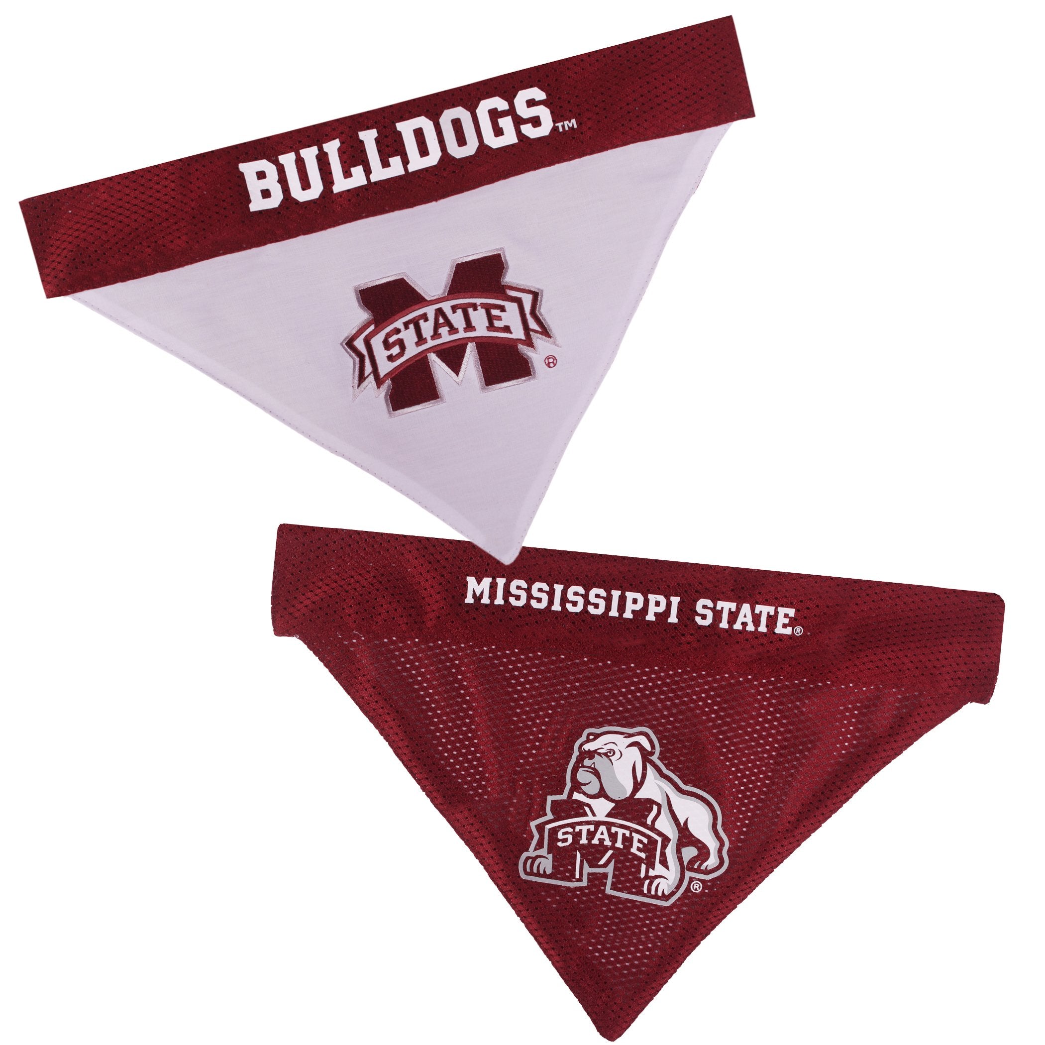 Pets First Collegiate Pet Accessories, Reversible Bandana, Mississippi State Bulldogs, Large/X-Large