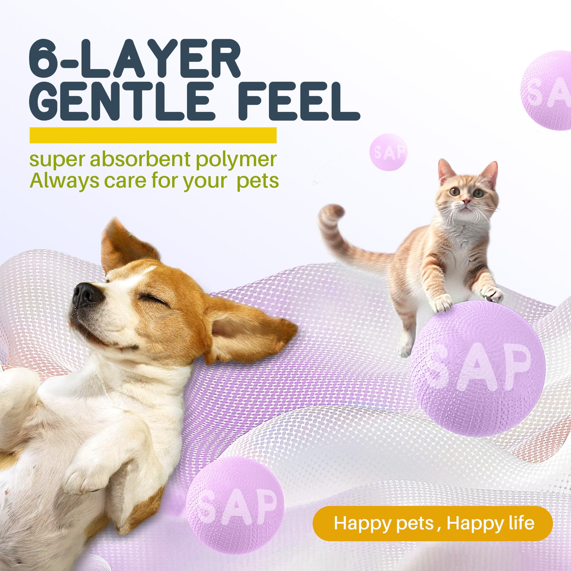 Momoco Puppy Pads 22''X22''-30 Count | Dog Pee Training Pads 6-Layer Super Absorbent & Leak-Proof,Disposable Pet Potty Pads For