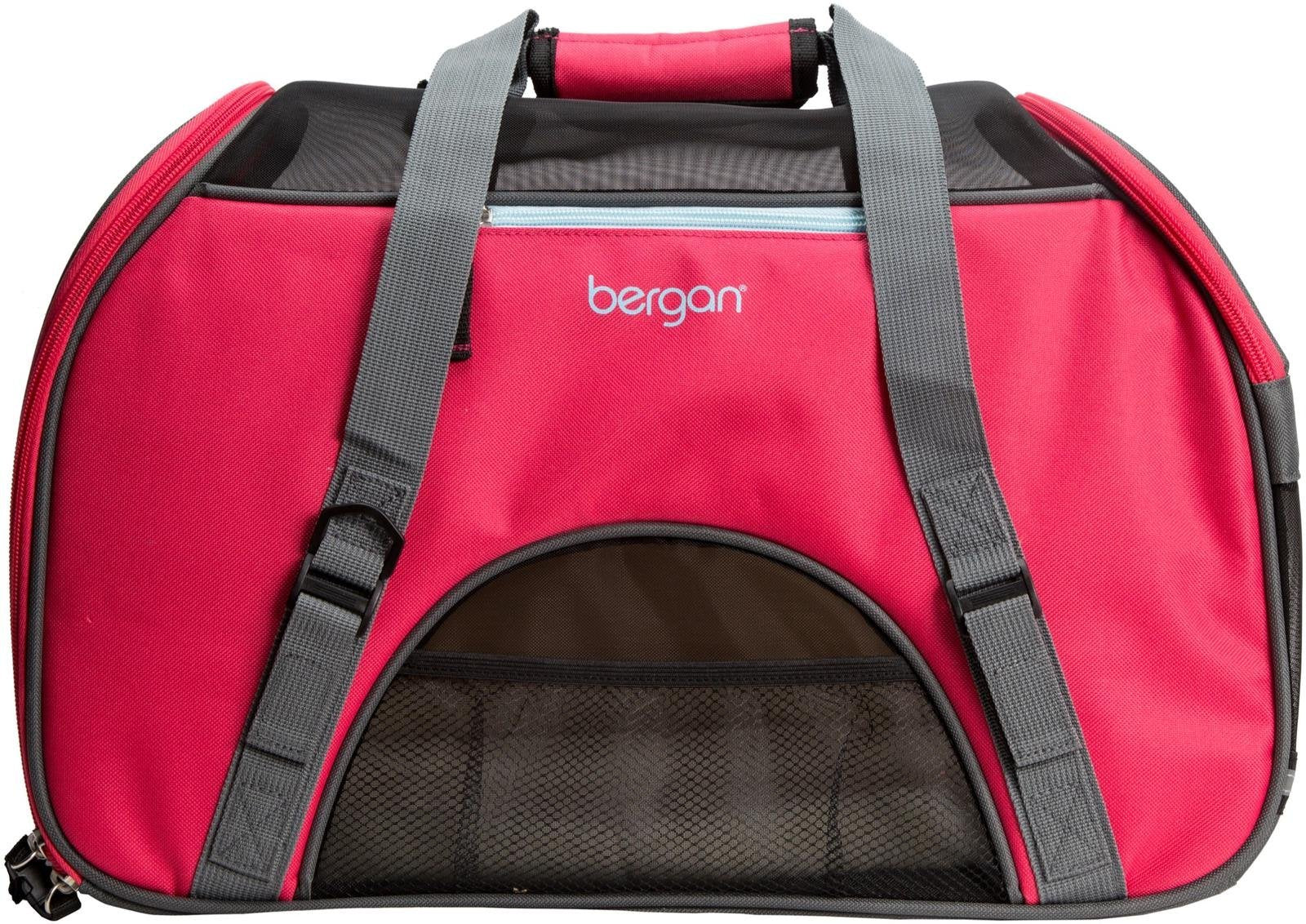 Coastal Pet Bergan Comfort Carrier - Safe, Comfortable Dog & Cat Travel Carrier - Airline Friendly Soft Pet Carrier - Breathable Carrier For Pet Owners - Heather Berry, 19' X 10' X 13'
