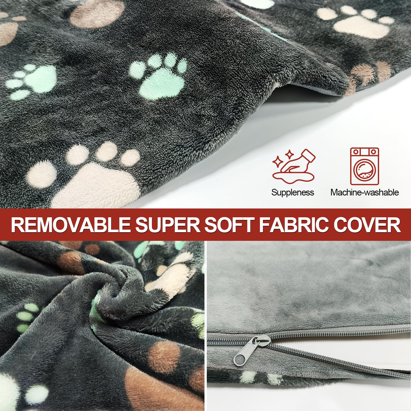 Golopet Cat Heating Pad - 18X18 Inch Waterproof Heated Cat Bed With Smart Thermostat Switch And Plush Fabric Cover