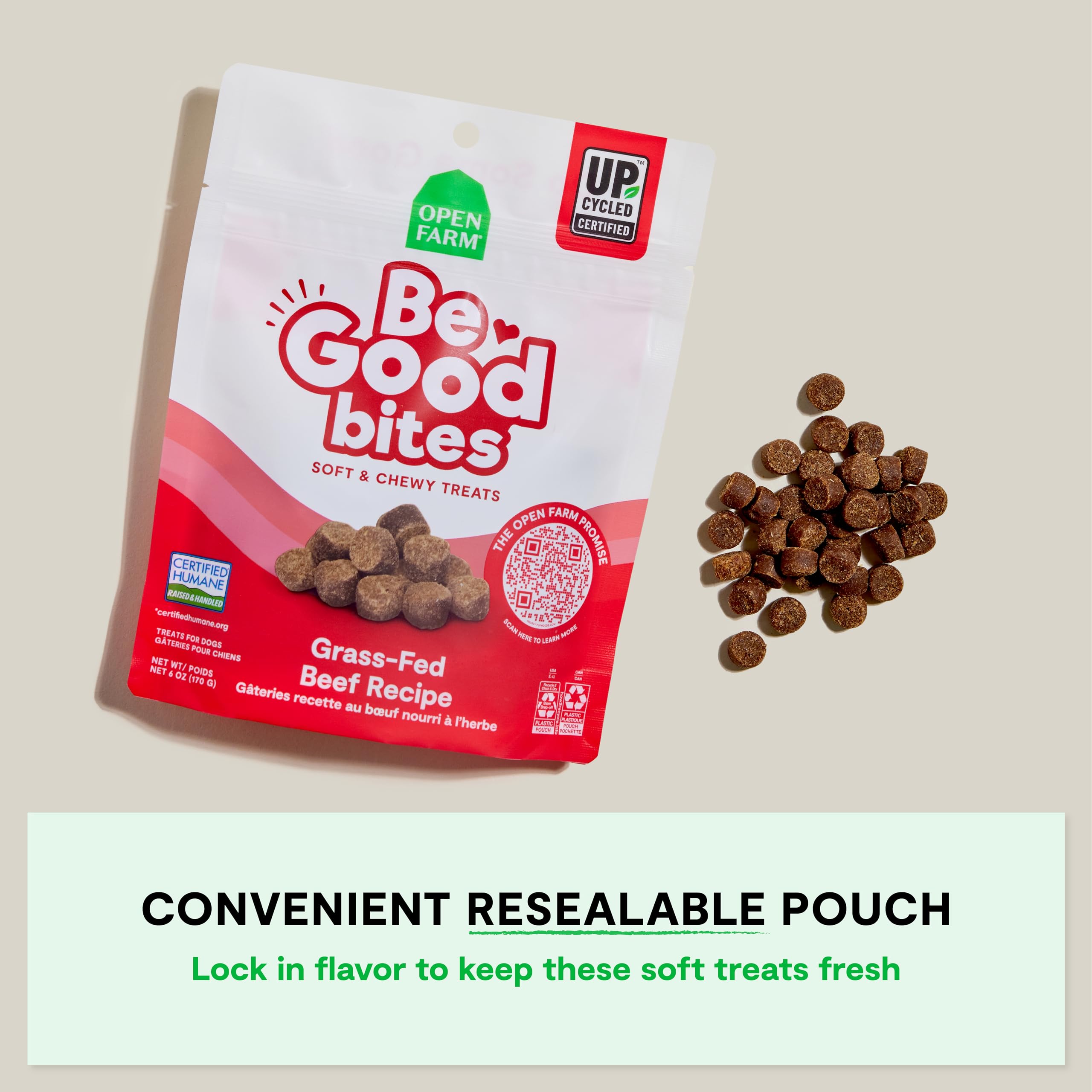 Open Farm, Be Good Bites, Soft Dog Training Treats, Small & Chewy, Made with Ethically & Sustainably Sourced Ingredients, Non-GM