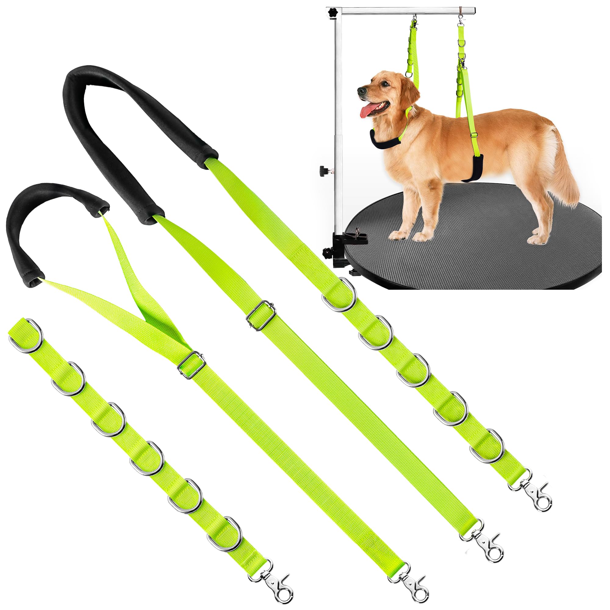 Uni Pnr Dog Grooming Accessories - Belly Strap, Loops & Extension Strap For Small Dogs (Green)