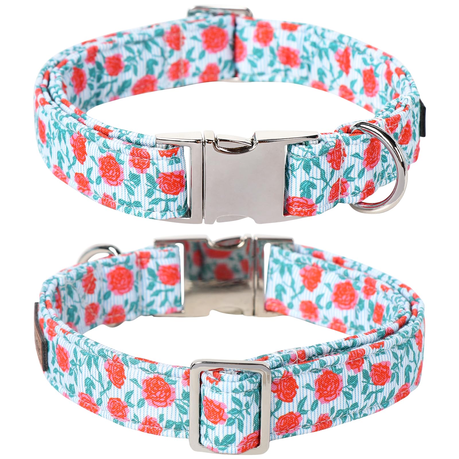 Lionet Paws Design Dogs Collar Cute Flower Sailor Bow Dog Collars For Girl Female Medium Large Dogs With Rose L