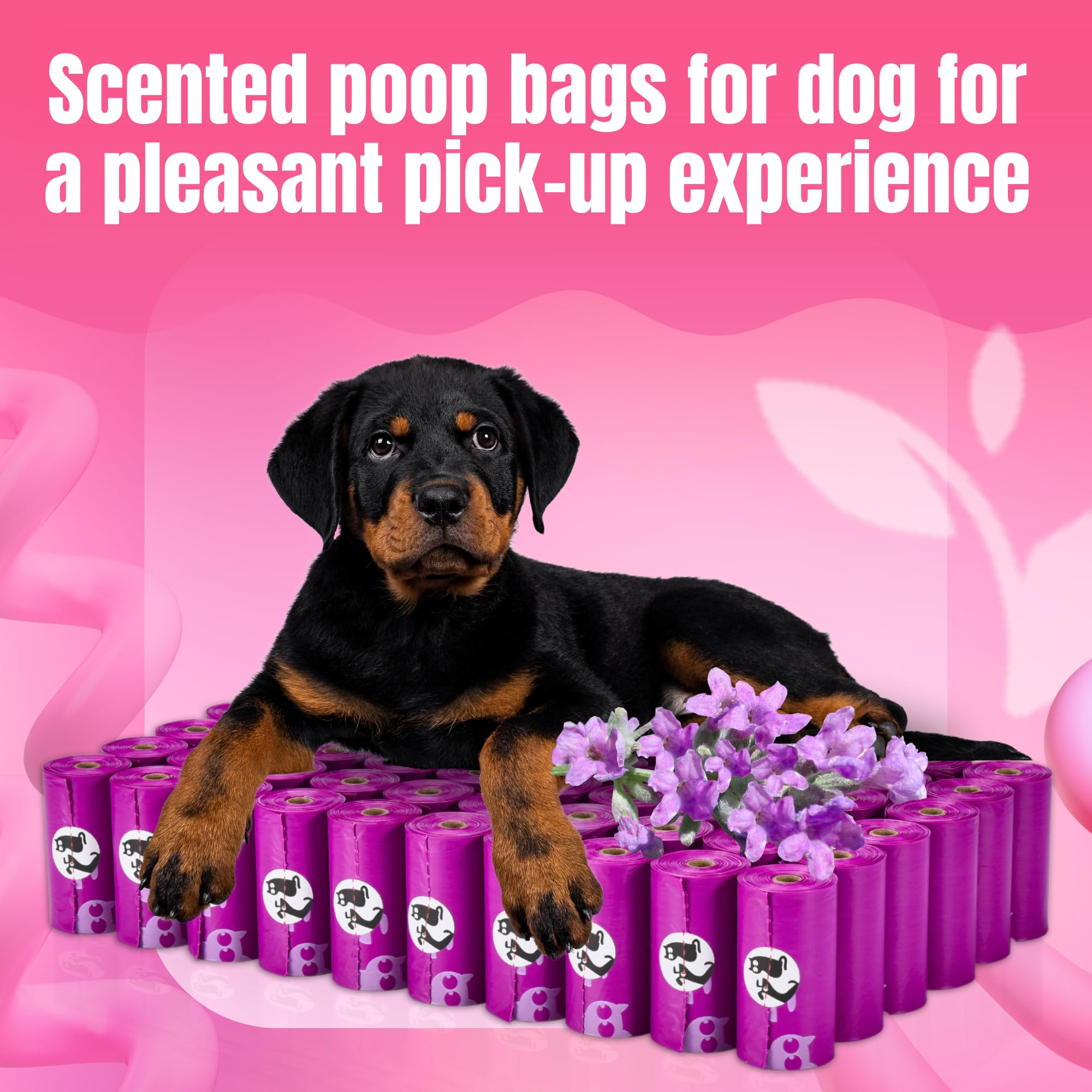 Pet N Pet Poop Bags For Dogs, 960 Counts Lavender Scented Dog Poop Bags Rolls, Usda Certified 38% Plant Based & 62% Pe Dogs Wast