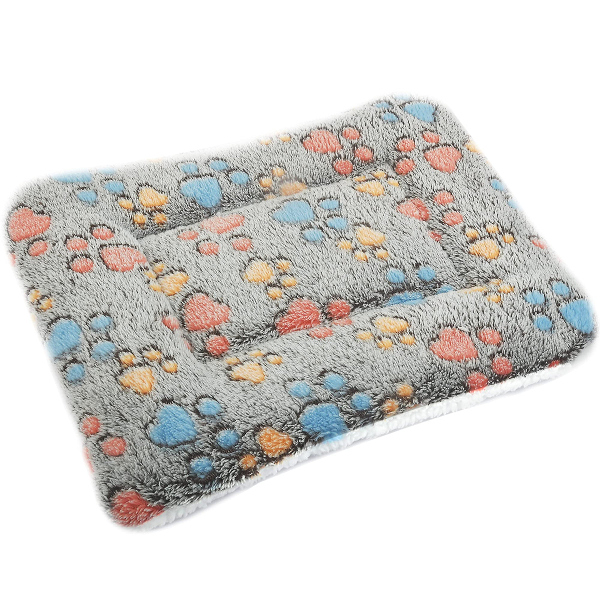 Catadog Small Animal Bed Mat, Soft & Warm, Suitable For Guinea Pig, Hamster, Rabbit, Rat And Bearded Dragon (X-Large(13.3''X9.4''), Footprint Grey)