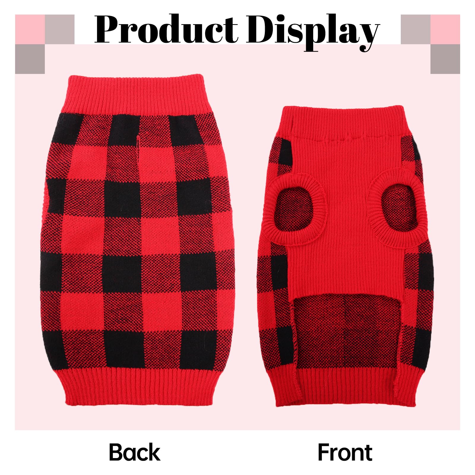 Qbleev Dog Sweaters For Small Dogs, Dog Sweater Dress Puppy Sweaters Pullover Dog Christmas Sweaters Warm Winter Turtleneck Pet