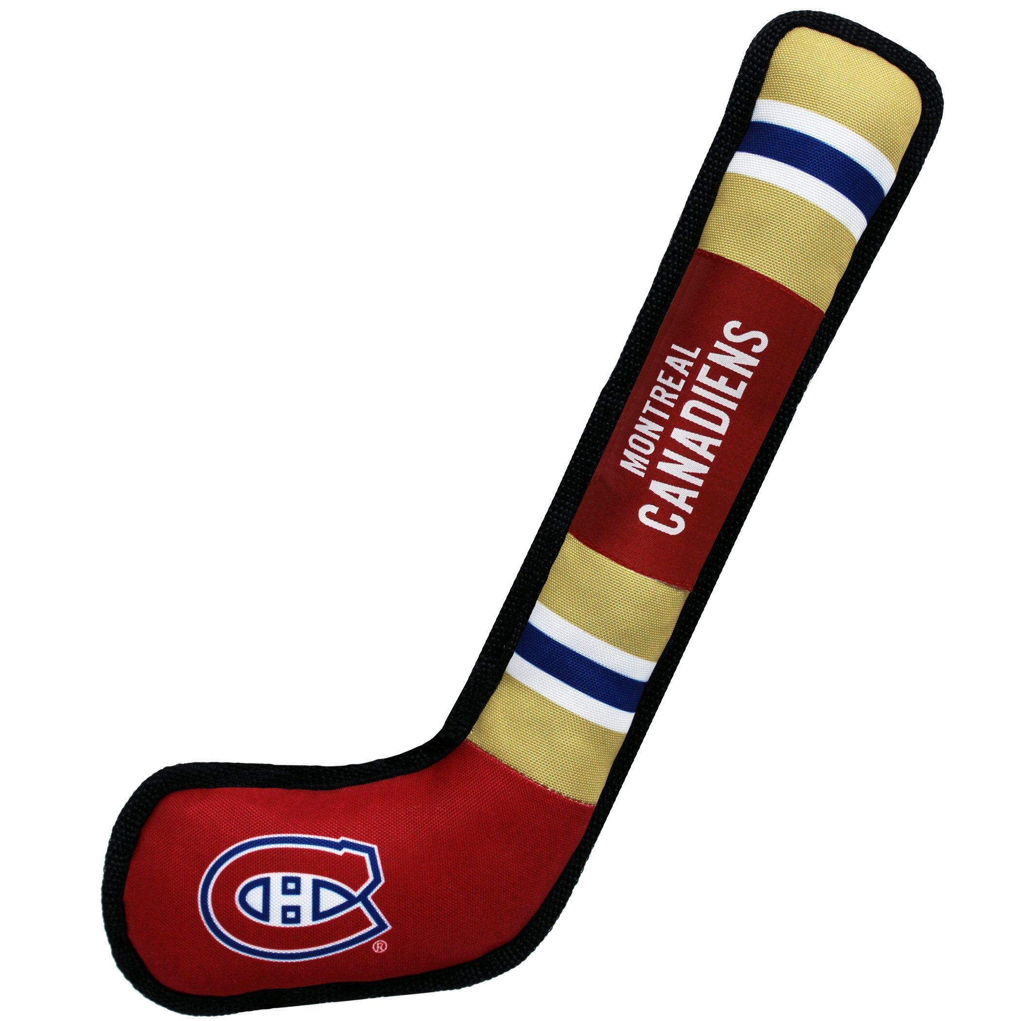 Pets First Dog Toy Tough Nylon With Inner Squeaker Licensed By Nhl Montreal Canadiens Hockey Stick Toy For Dogs & Cats. Play Hoc