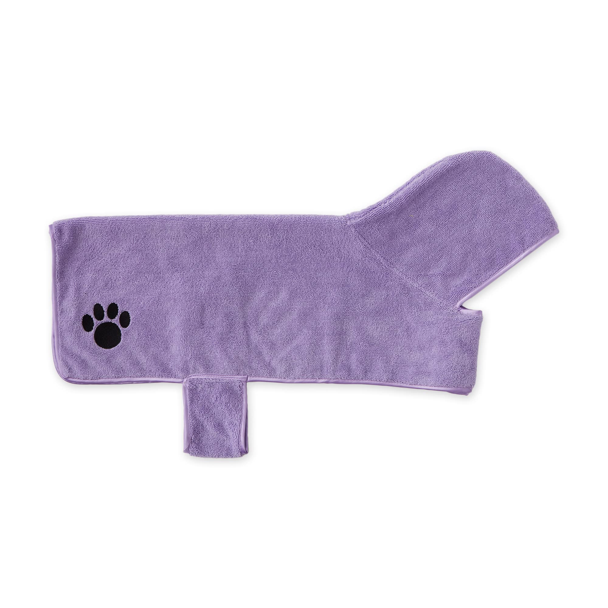 LAVENDER - EMBROIDERED PAW LARGE PET ROBE