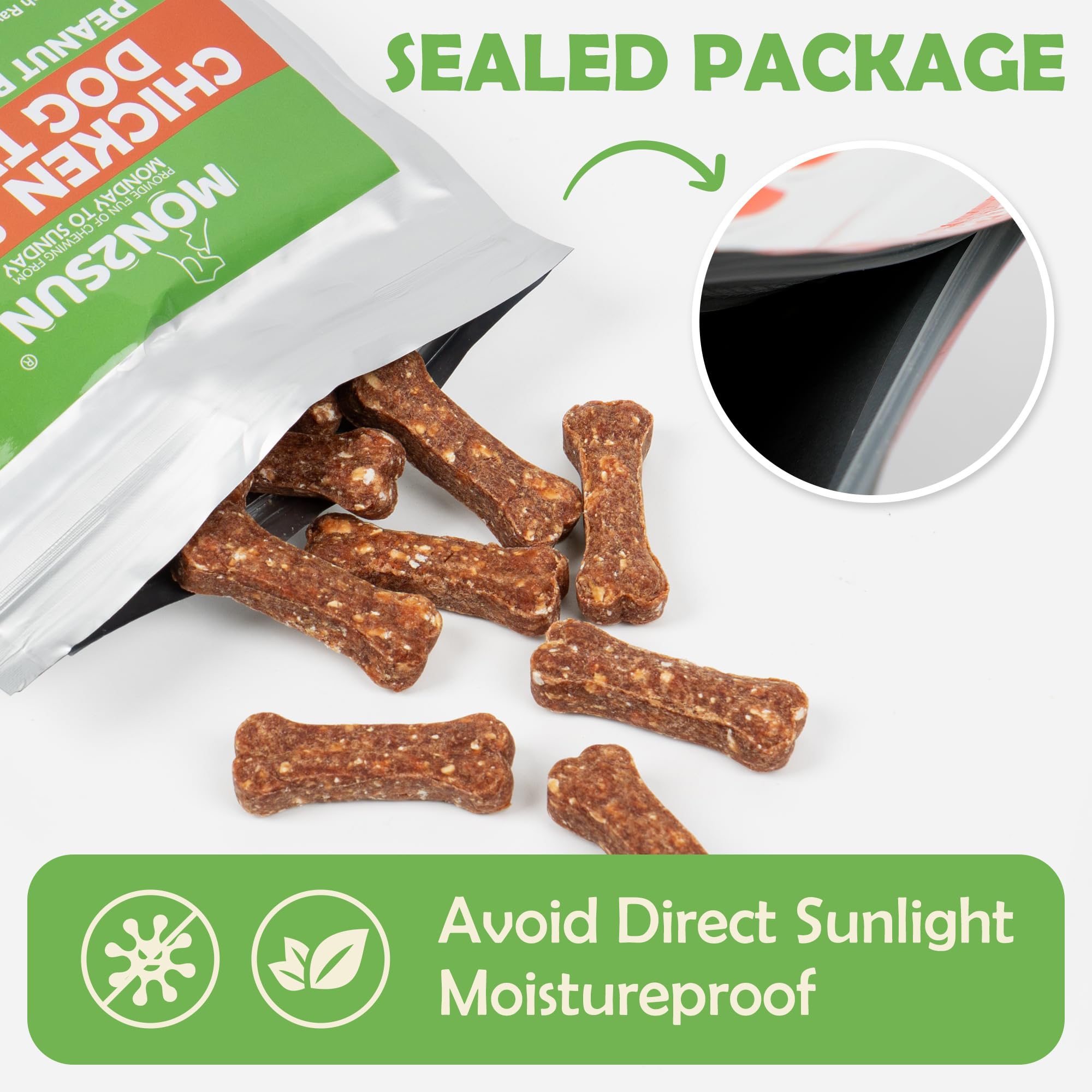 MON2SUN Dog Treats 2 Inch Chicken & Oat Treats with Cranberry Powder, Crunchy Biscuits for Small Dogs, Training Rewards, 21.16 o