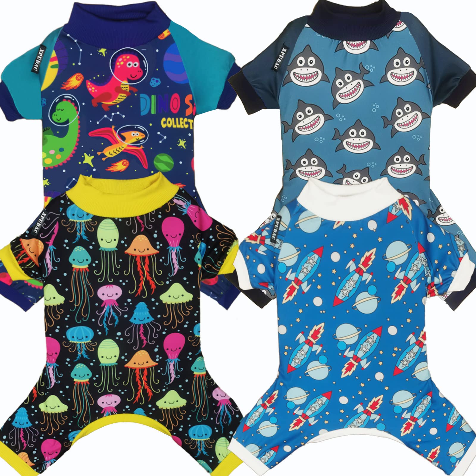Xpudac Dog Pajamas Clothes For Small Dogs Boy Girl, Dog Pjs Puppy Onesies Outfits Pet Clothes For Dog Cat Christmas Pajamas, 4 Styles(Animal, X-Large)