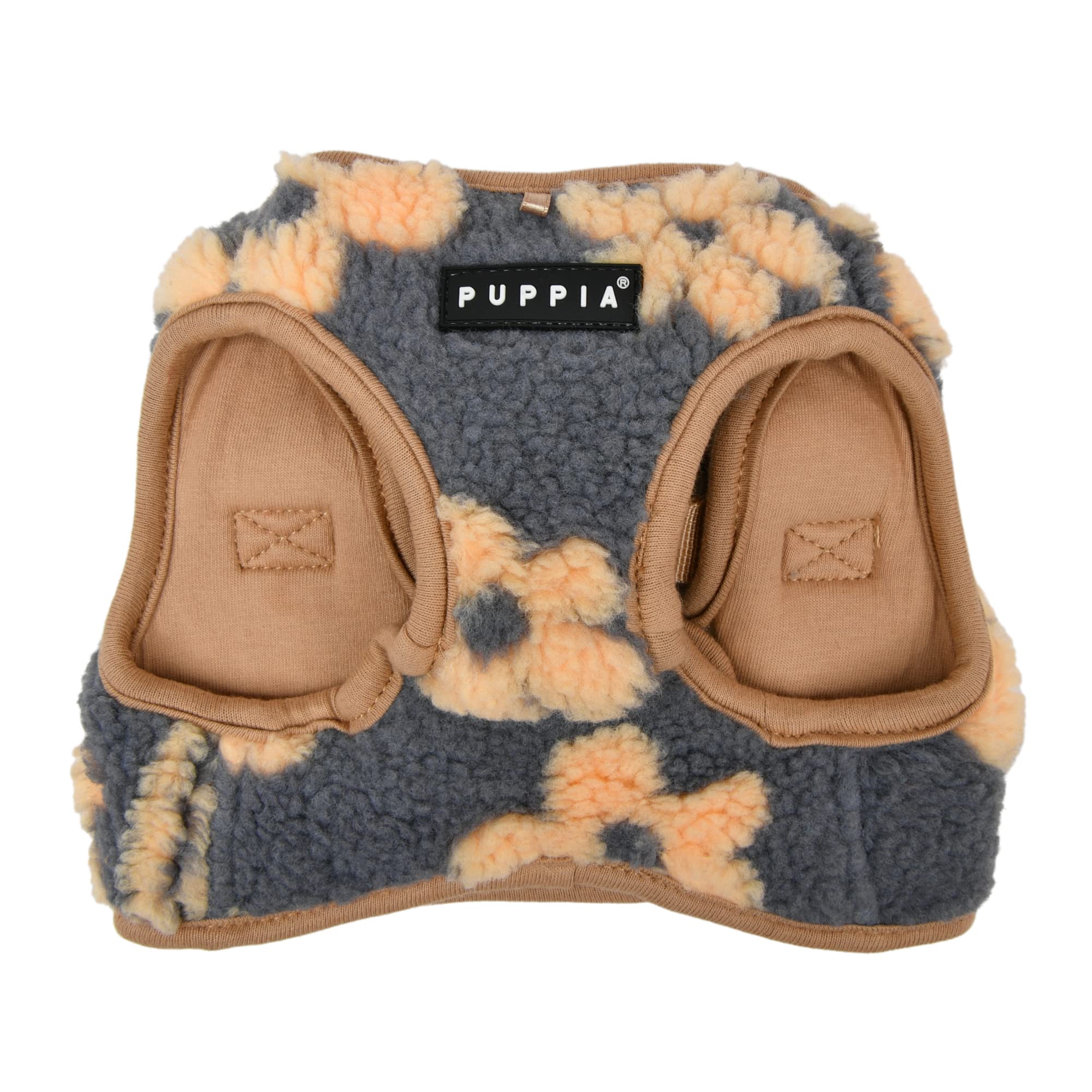 Puppia Ren Vest Dog Harness Step-In Warm Winter Flower Pattern For Small And Medium Dog, Beige, Small