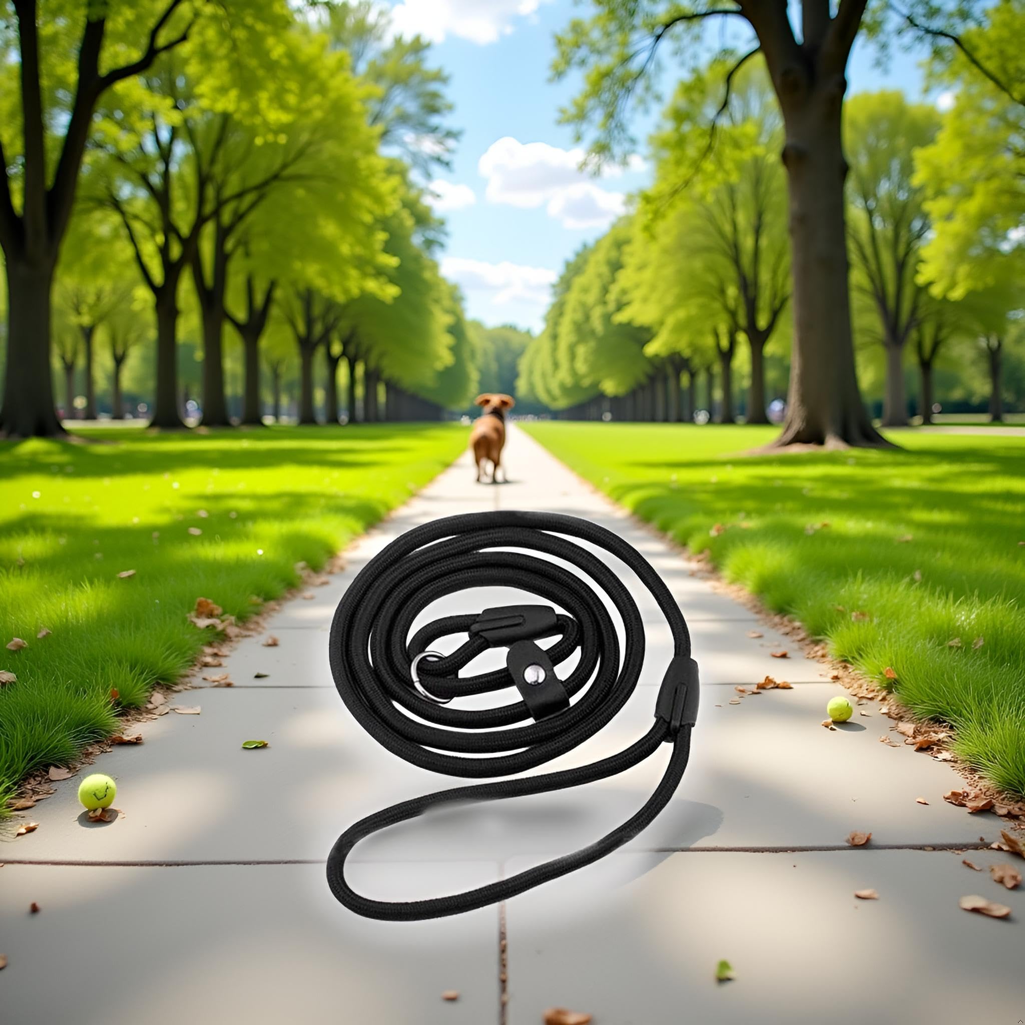 Black Dog Leash Pet Nylon Rope Training Leashes Slip Lead Strap Adjustable Traction Collar Outside Pets Dog Training Nylon Rope