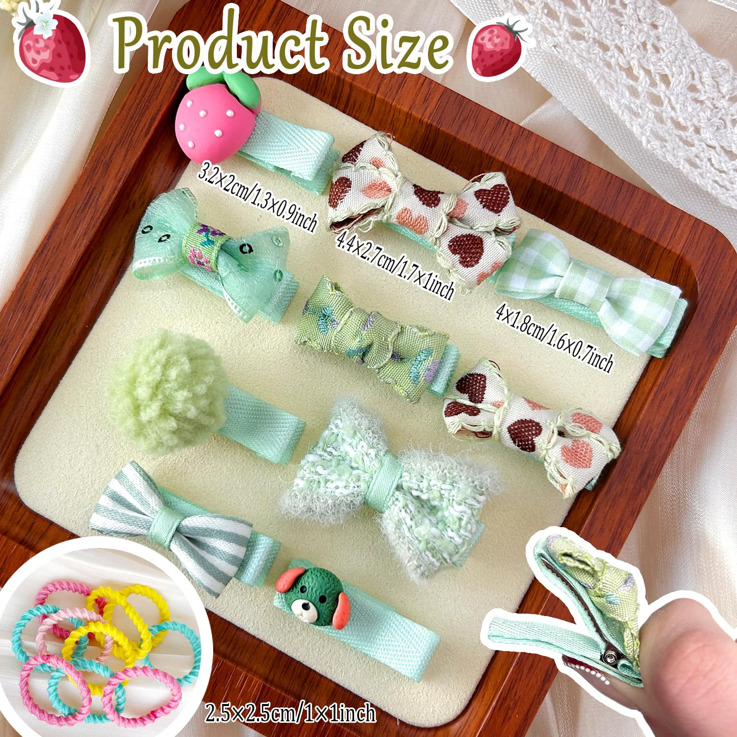 Light Green Dog Hair Clips Small Dog Hair Bows Cute Pet Grooming Accessories Alligator Clips Stay In Hair Barrettes Flower Crown