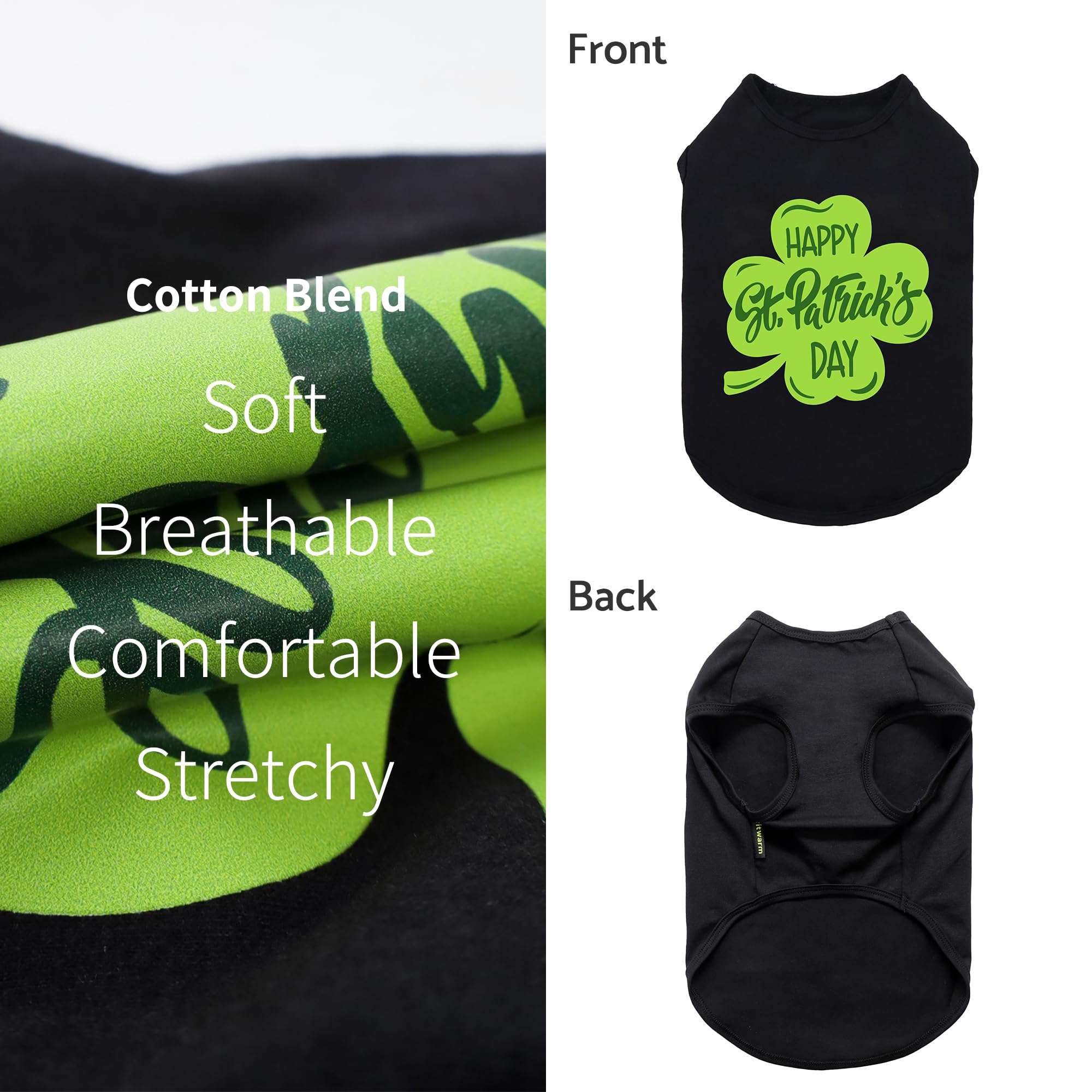 Fitwarm Happy St Patricks Day Dog Clothes, Summer Dog Clothes For Small Dogs Boy Girl, Funny Dog Tshirt, Lightweight Breathable