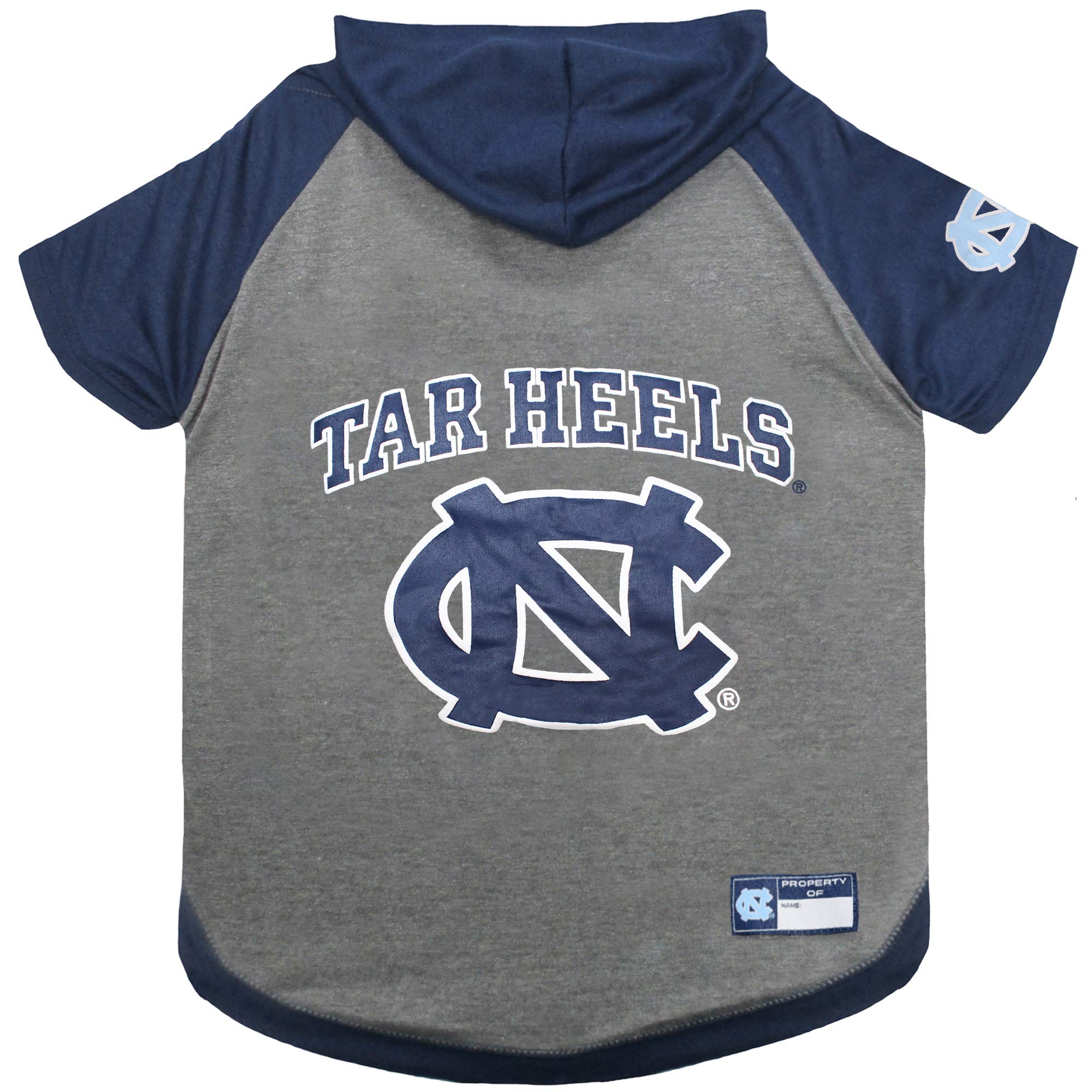 NCAA NORTH CAROLINA TAR HEELS HOODIE for DOGS & CATS, X-SMALL COLLEGIATE Licensed DOG HOODY Tee Shirt. Sports HOODY T-Shirt for 