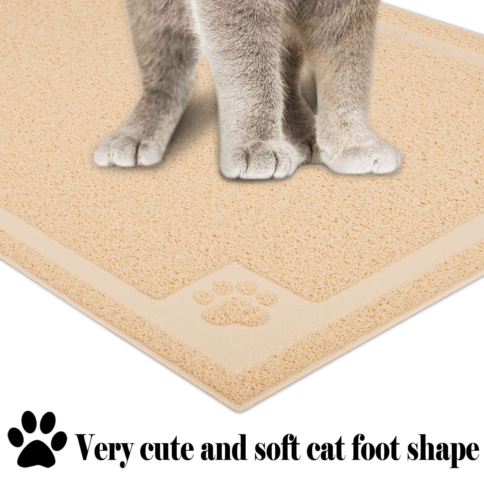 Upsky Large Cat Litter Mat Trapper 35'?3' Traps Litter From Box And Paws Scatter Control For Litter Box Soft On Sensitive Kitty Paws Easy To Clean Durable (Beige)
