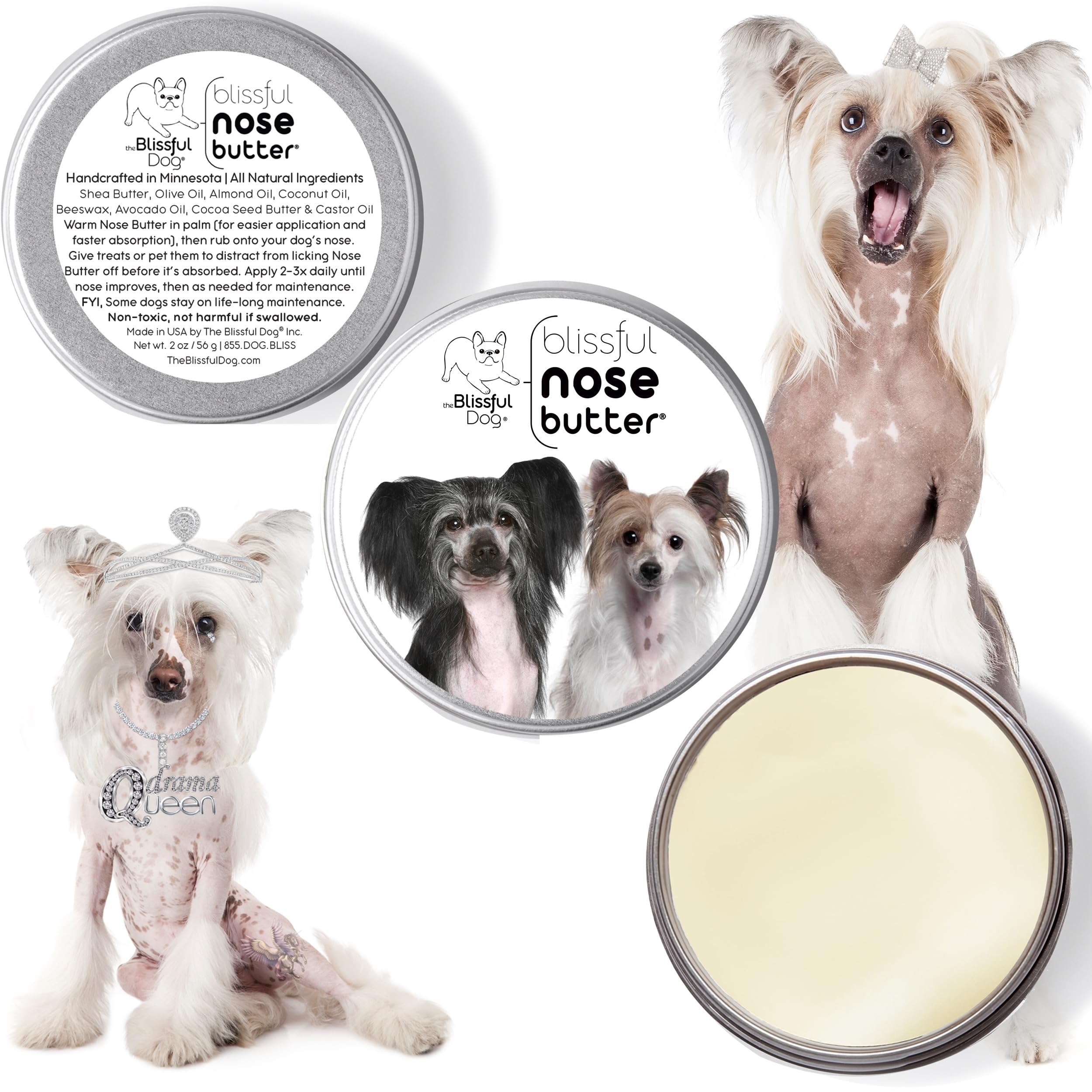 The Blissful Dog Chinese Crested Unscented Nose Butter, 1-Ounce