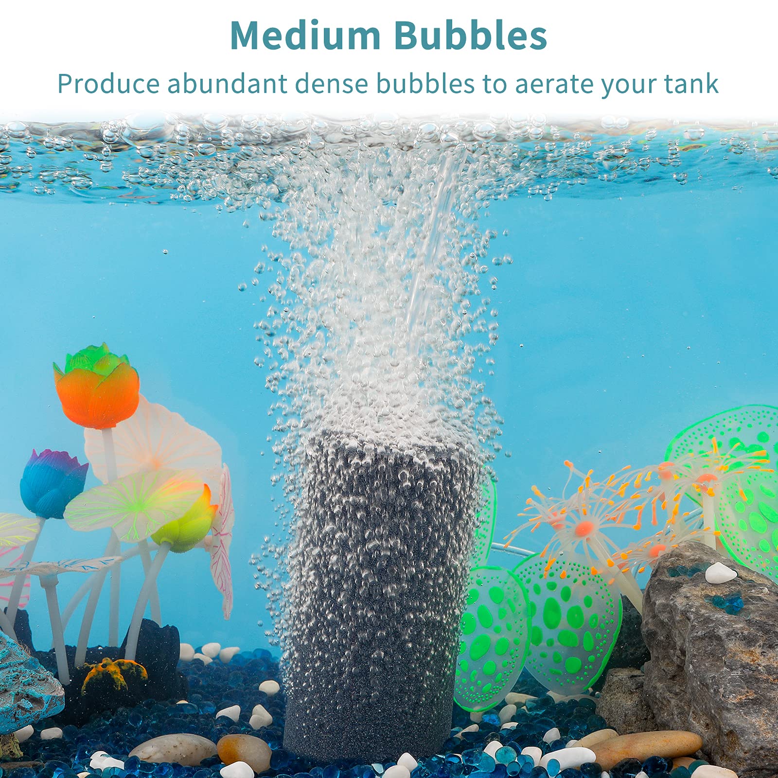 Pawfly Aquarium 4 Inch Air Stone Cylinder For Larger Pumps Bubble Diffuser Release Tool For Buckets Fish Tanks Outdoor Garden Ponds And Dwc Reservoirs, 4 Pack