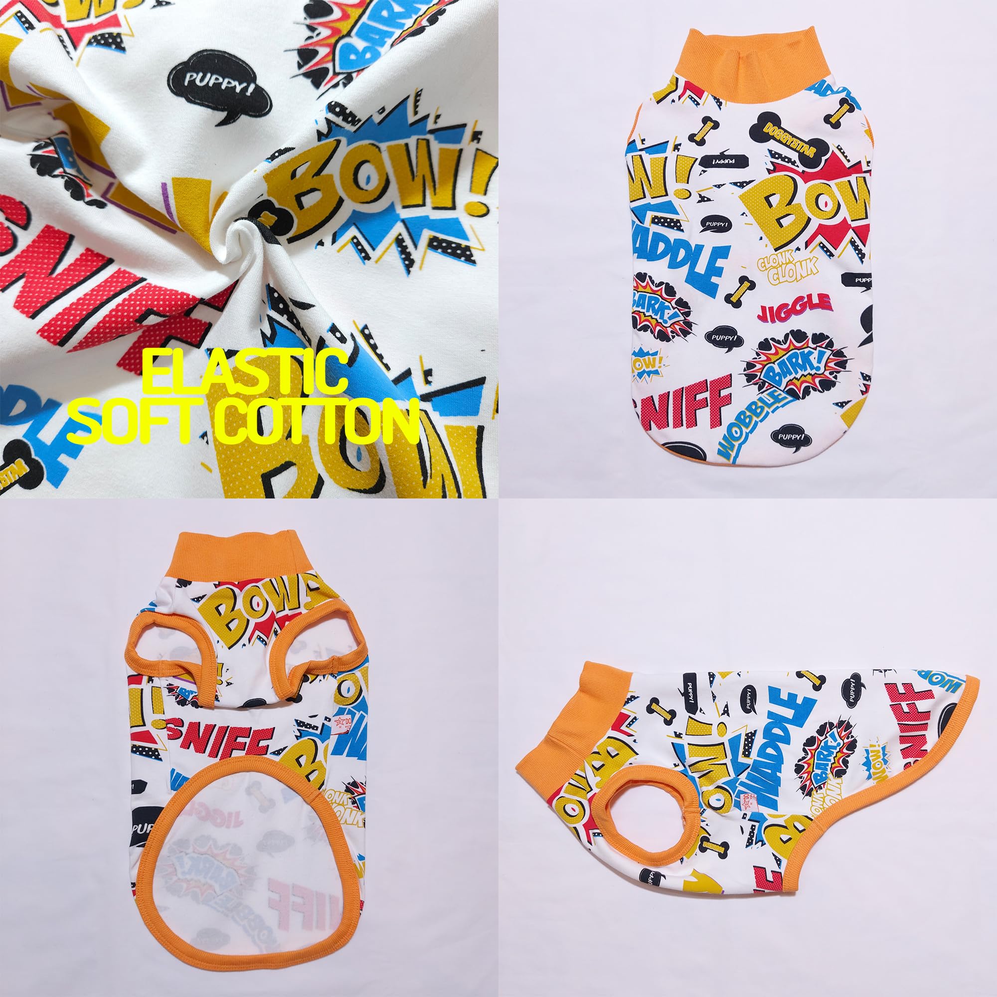 D Doggy Star Dachshund Clothes For Dogs Mini And Adults T Shirts (L,Comic White)