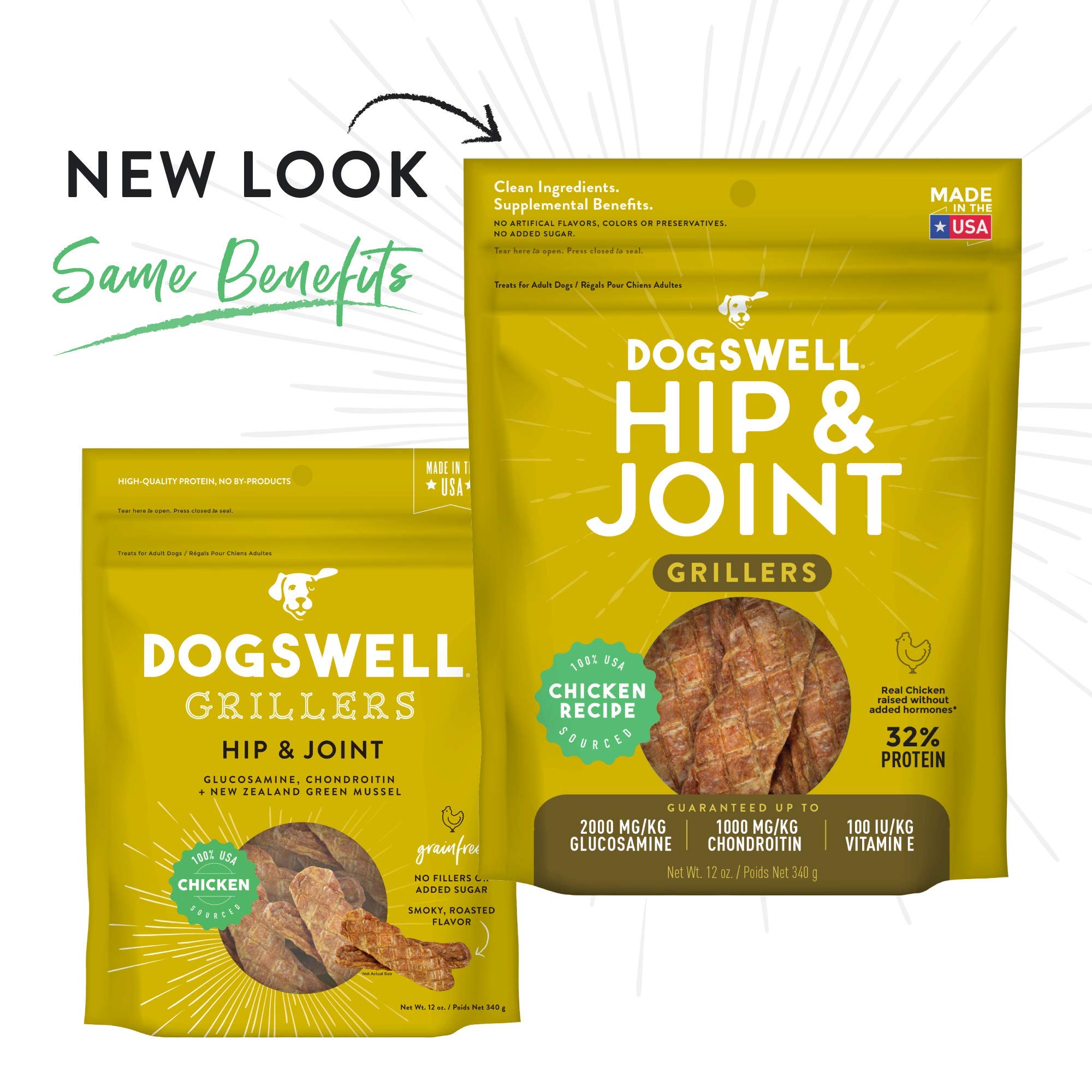 Dogswell Grain-Free Hip and Joint Chicken Grillers for Dogs, 12 oz. Model: 842185