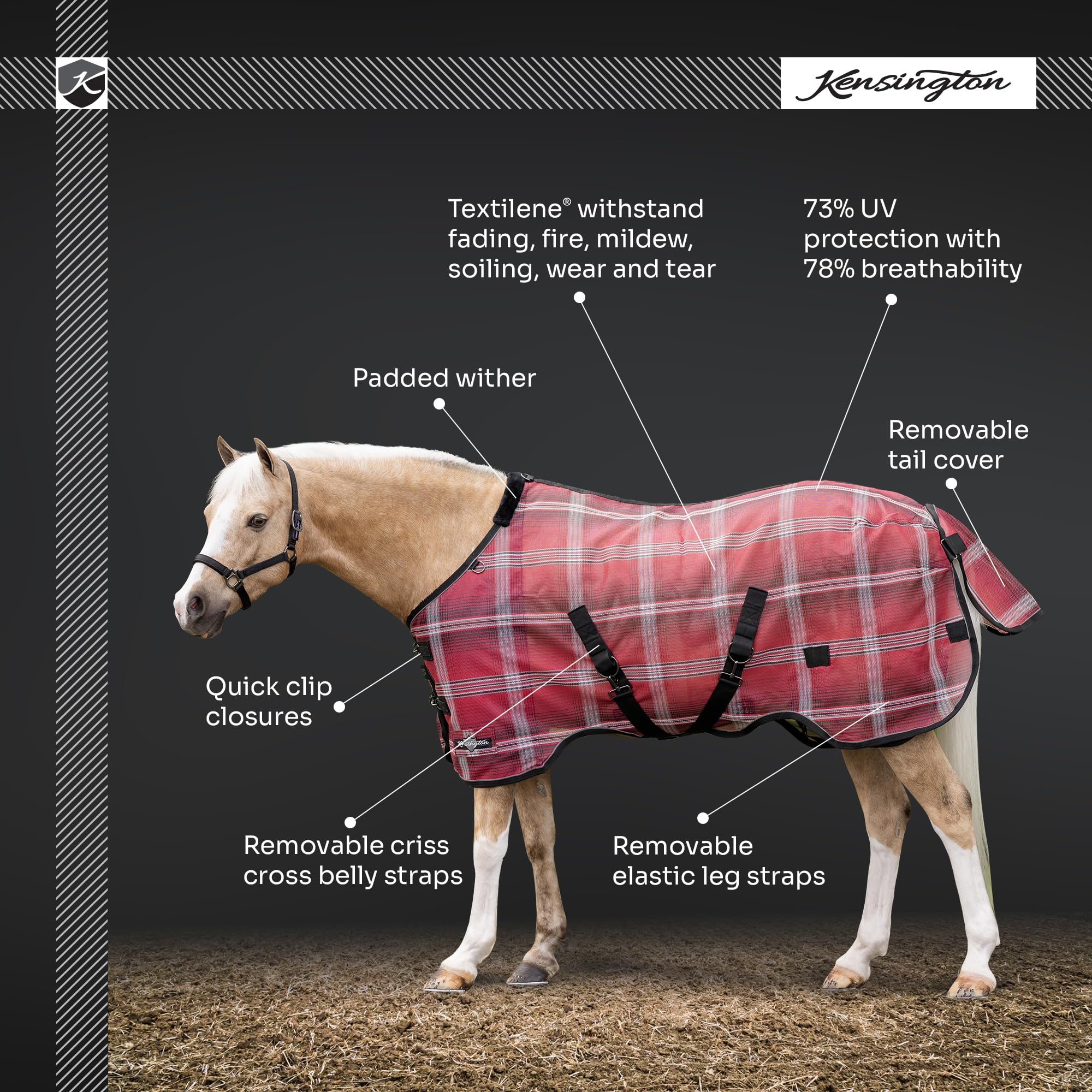 Kensington Pony Protective Sheet Surefit Design For An Ideal Fit Size:63'' Color: 2019 - Imperial Jade