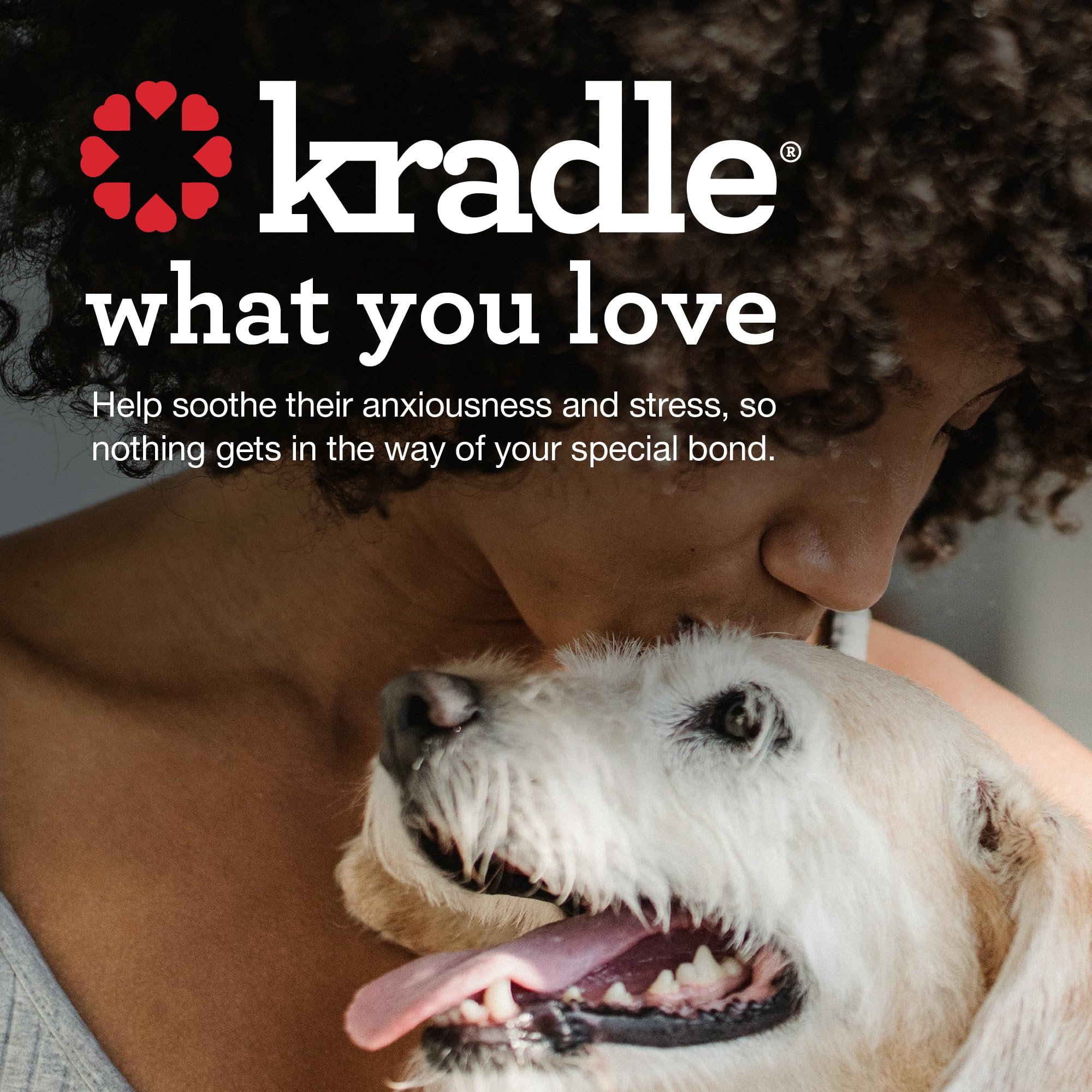 Kradle Bliss Bars - All-Natural Calming Peanut Butter Bars with GABA & L-Theanine for Happy, Relaxed Dogs - 12 Count