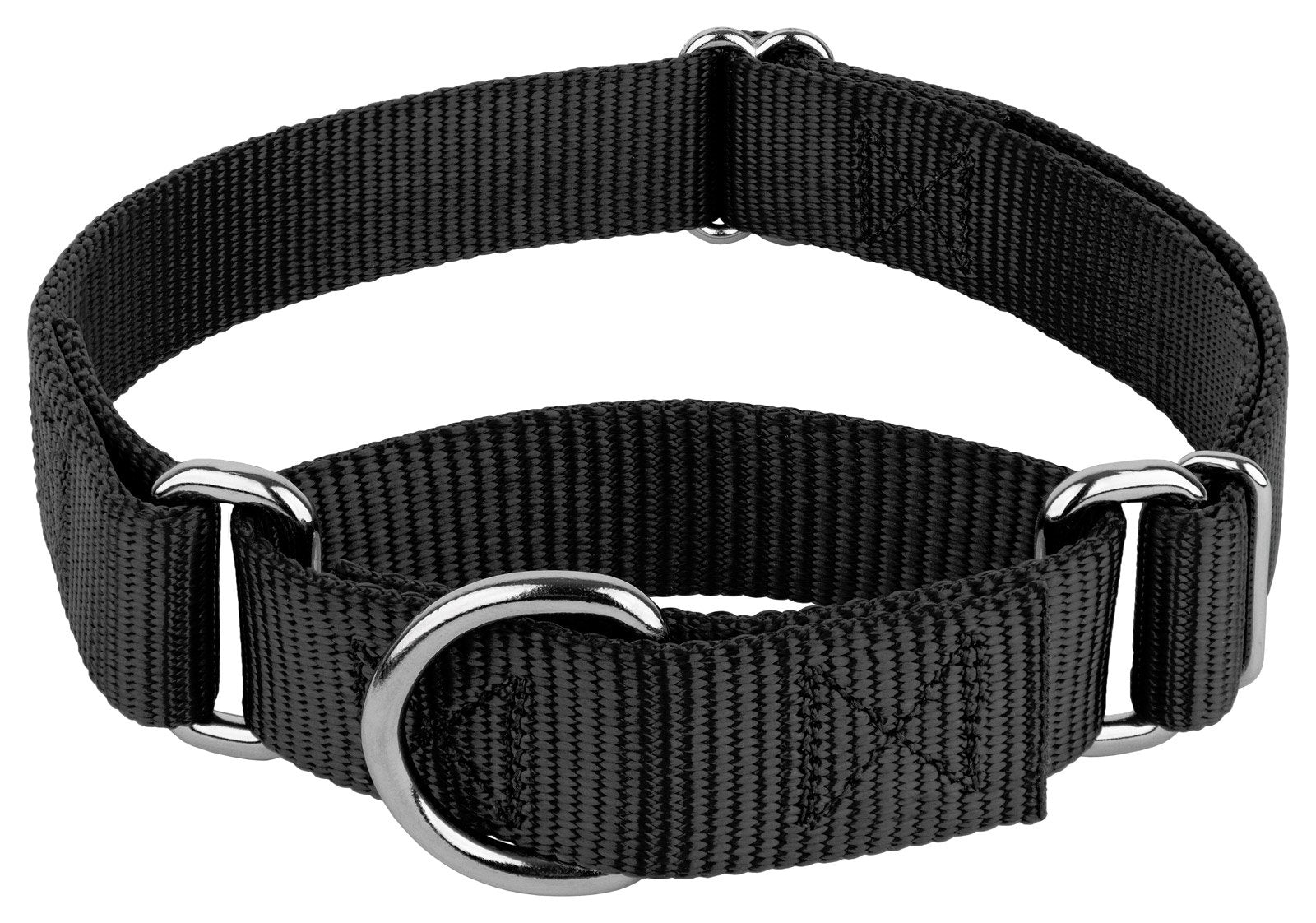 Country Brook Petz - Black Martingale Heavy Duty Nylon Dog Collar - 21 Vibrant Color Options (1 Inch Width, Extra Large)