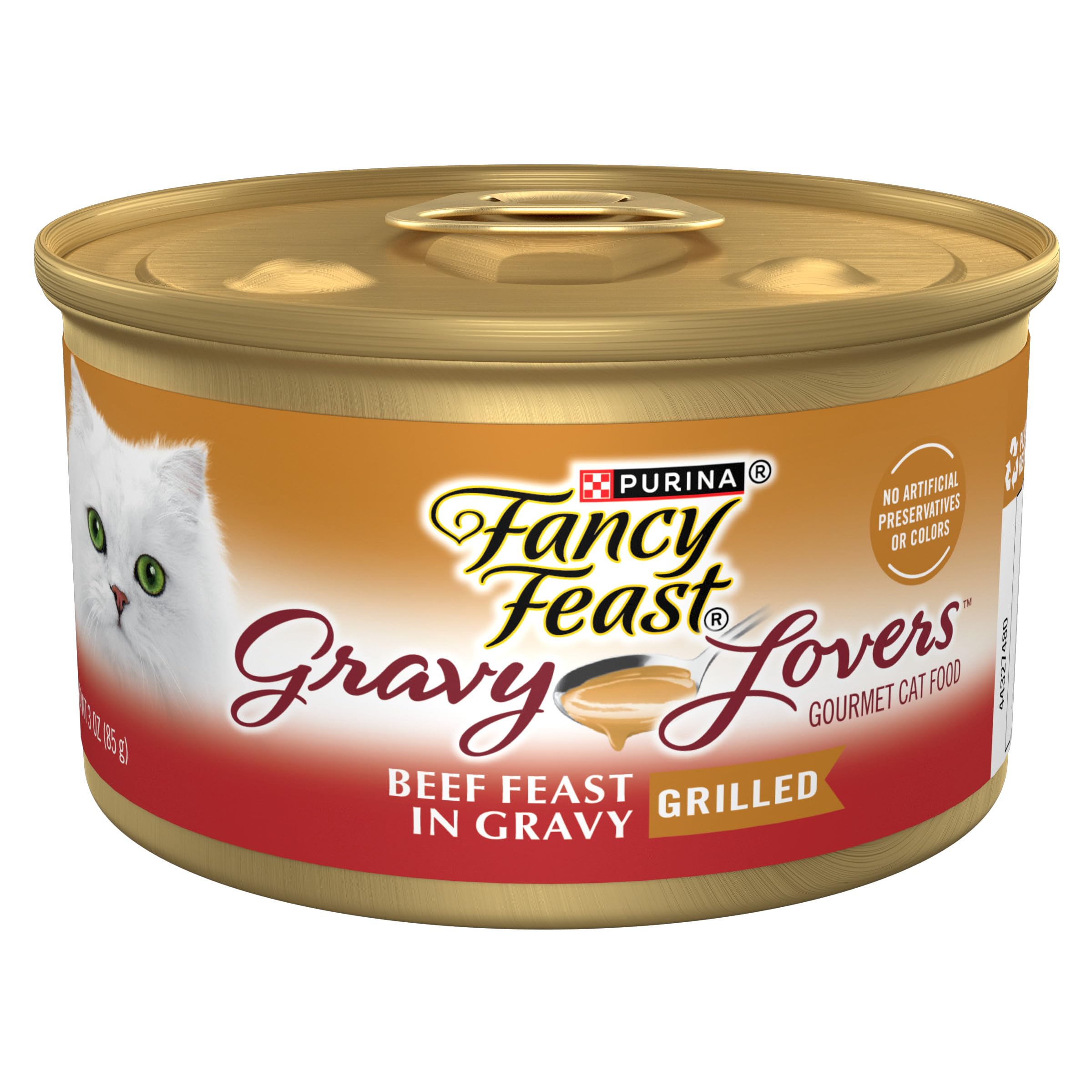 Purina Fancy Feast Gravy Lovers Beef Feast Grilled Gourmet Cat Food in Wet Cat Food Gravy - (Pack of 24) 3 oz. Cans