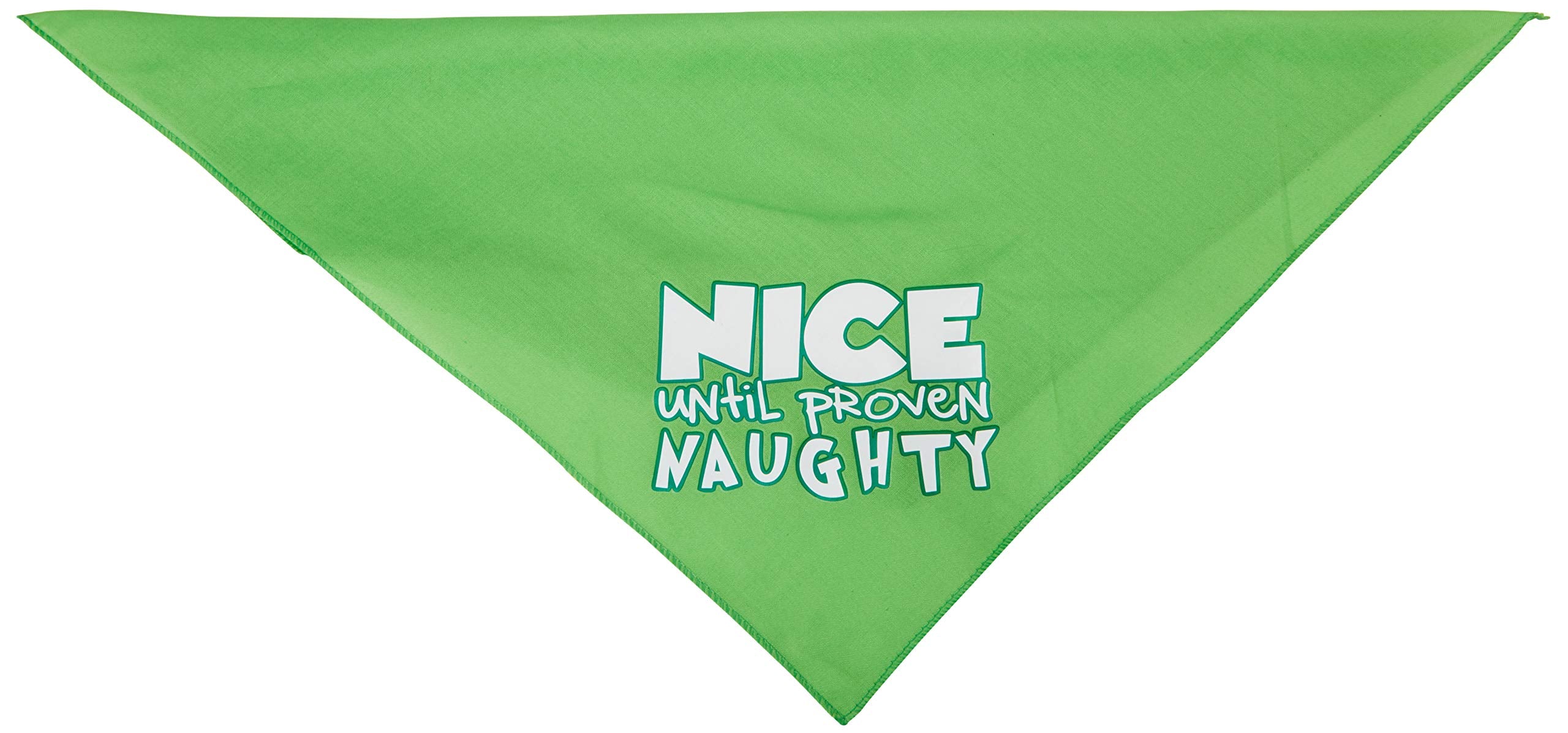 Mirage Pet Products 66-164 SMLMG Nice Until Proven Naughty Screen Lime Green Print Bandana, Small