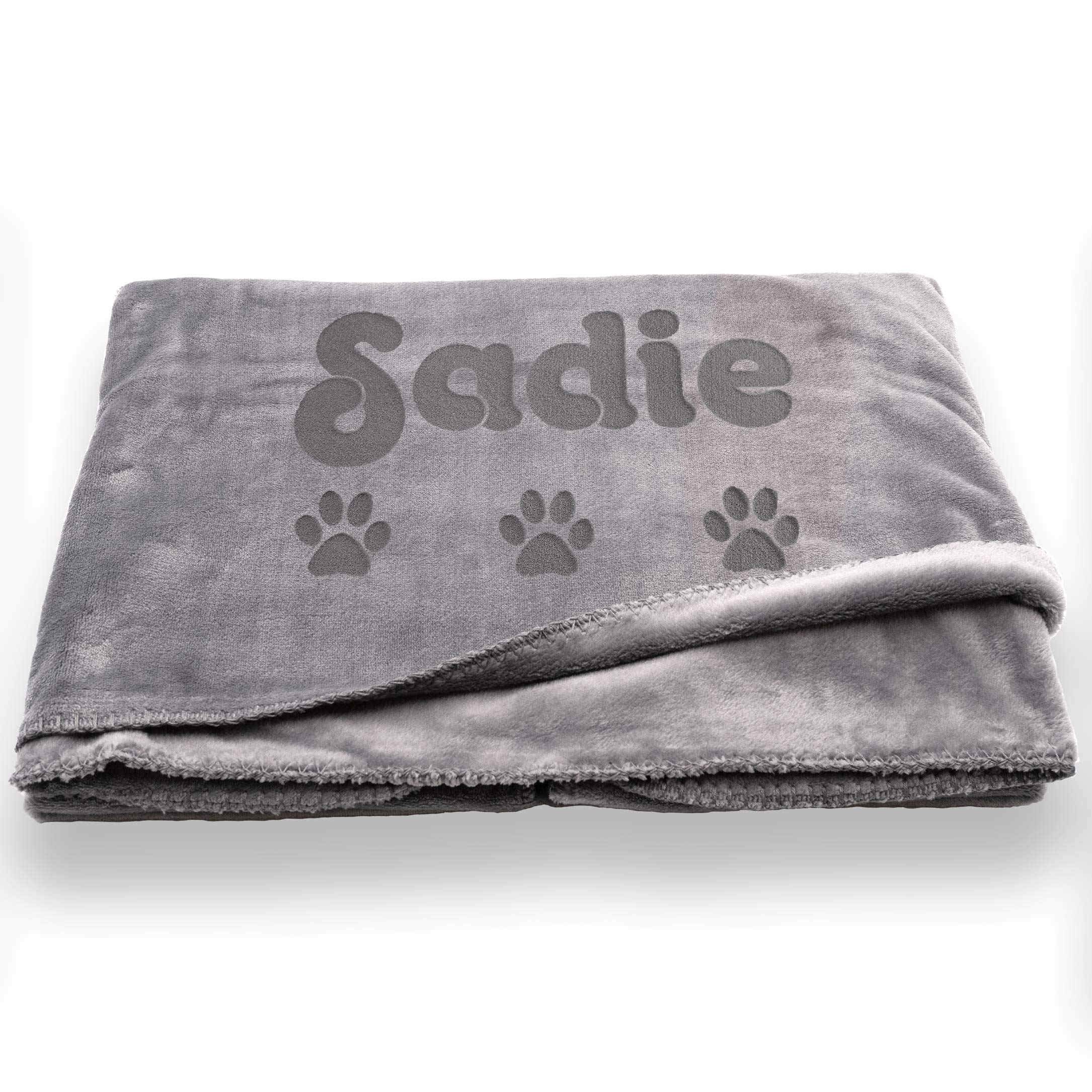 Custom Catch Personalized Dog Blanket - Gray Or Beige - Extra Large