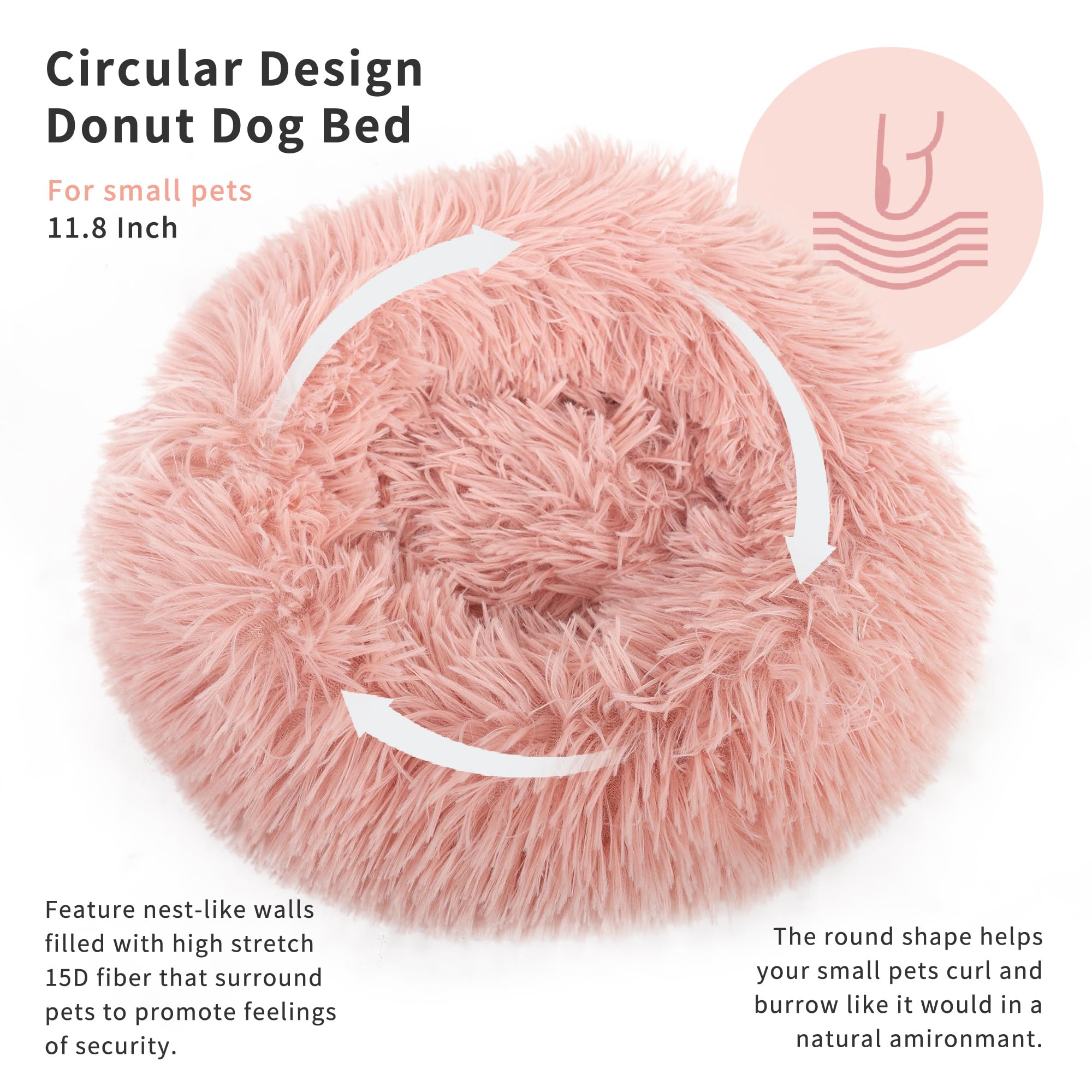 wrkfree Chinchilla Bed Pink Burrowing Pet Bed for Guinea Pigs and Other Small Animals 11.8 inch